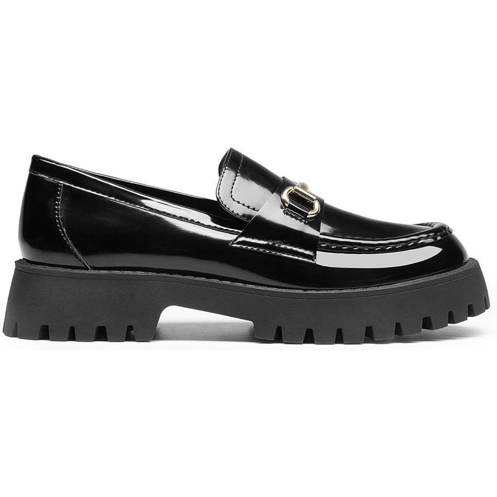 Other New Dream Pairs Women's 7.5 Black Faux Leather Loafers Size US 7.5 / IT 37.5 - 2 Thumbnail
