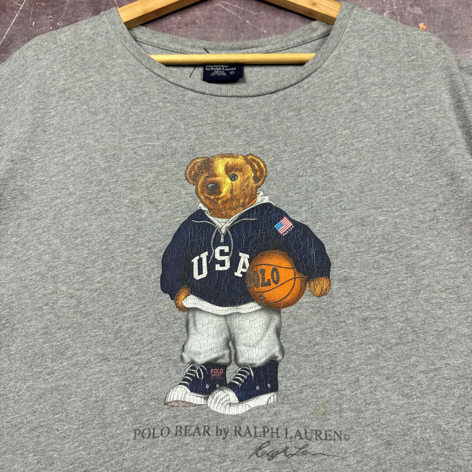 Polo Ralph Lauren × Vintage 90s Polo Sport Bear Basketball T-shirt 