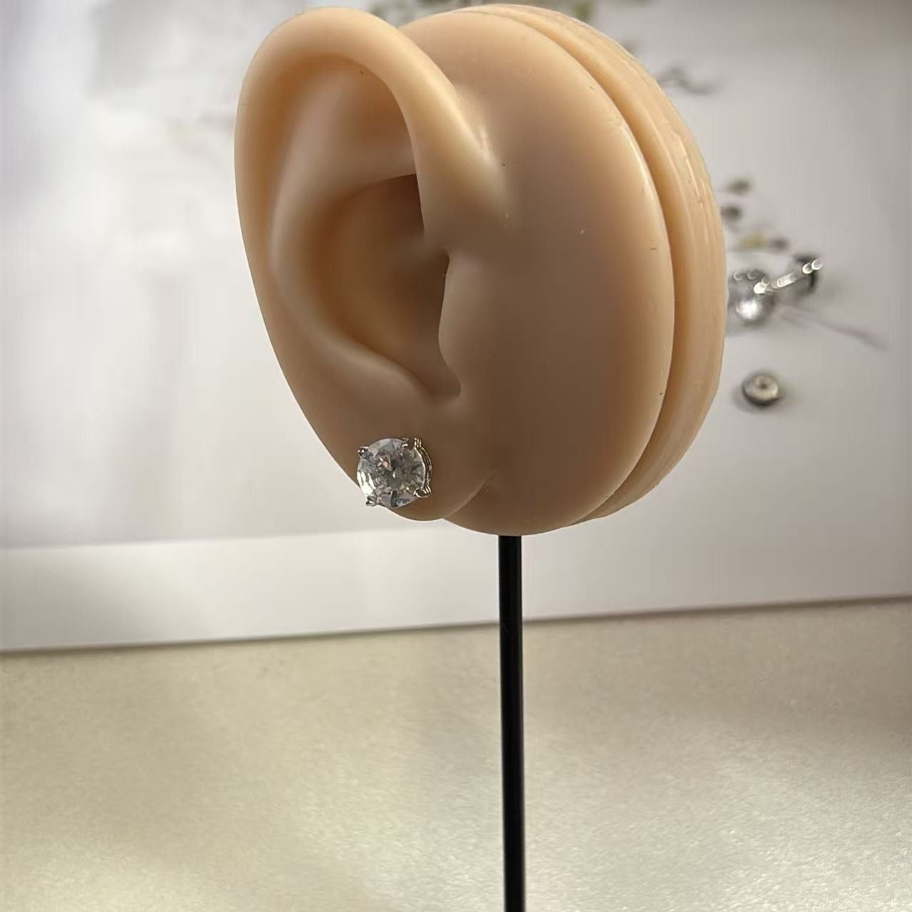Other 8mm CZ Stud Earrings for Men Women Punk Hip Hop Unisex Style Size ONE SIZE - 8 Thumbnail