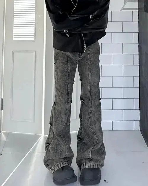 Jean Y2k Cargo Flared Stack Jeans Wide Leg Bootcut Stacked Size US 32 / EU 48 - 2 Thumbnail