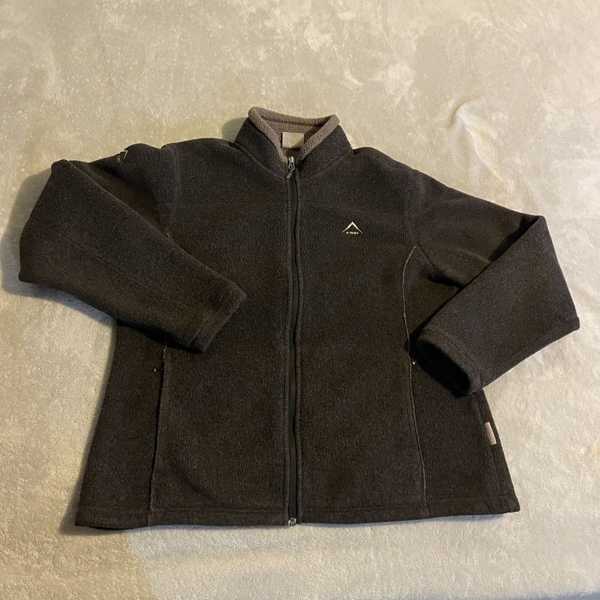 K-Way K-Way Jacket Women XL Gray Chinook Sherpa Fleece Full Zip Size XL / US 12-14 / IT 48-50 - 1 Thumbnail