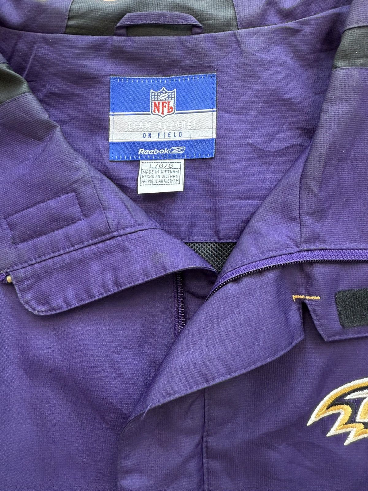 Reebok Vintage Baltimore Ravens Windbreaker Jacket Team Apparel Size US L / EU 52-54 / 3 - 7 Thumbnail