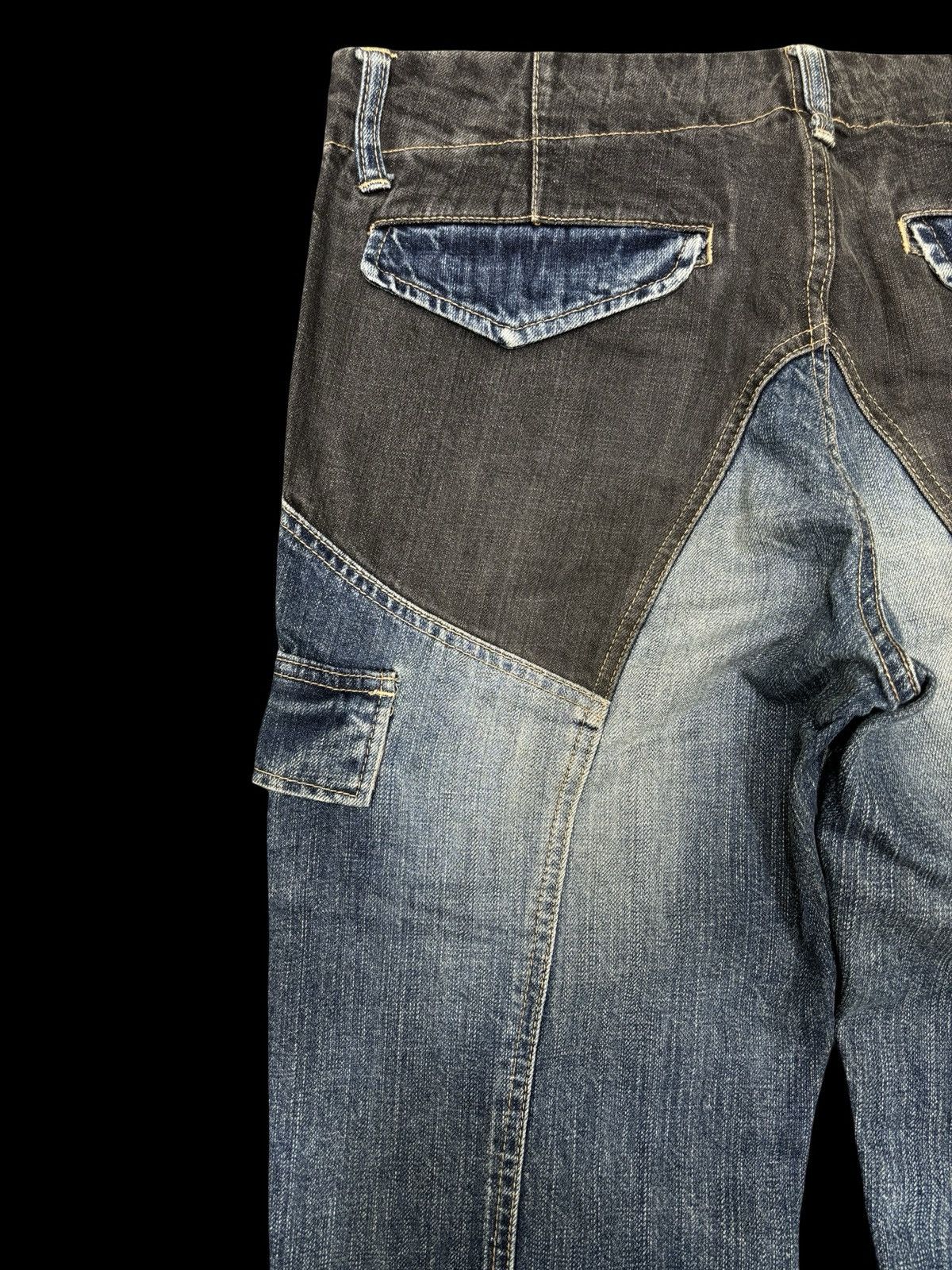 Japanese Brand PPFM Japan Custom Performance Two Tones Cargo Biker Denim Size US 33 - 12 Thumbnail