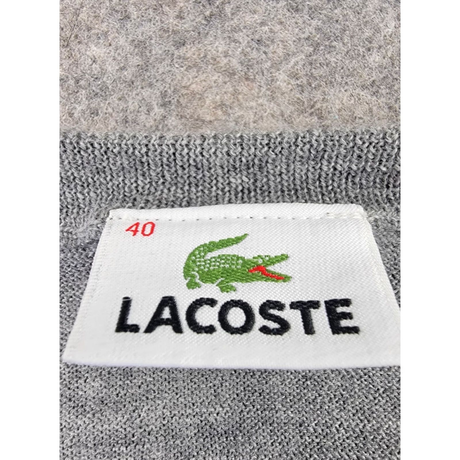 Lacoste VINTAGE Lacoste Sweater Dress Womens 40 Medium Gray Blue Stripe Wool Size M / US 6-8 / IT 42-44 - 2 Thumbnail