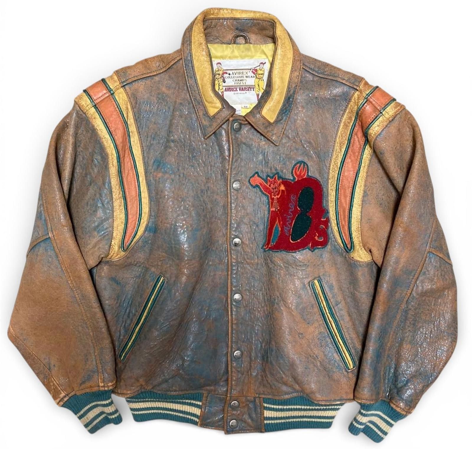 Avirex Avirex - Vintage Leather Varsity Jacket Devils NY Size US XS / EU 42 / 0 - 2 Thumbnail