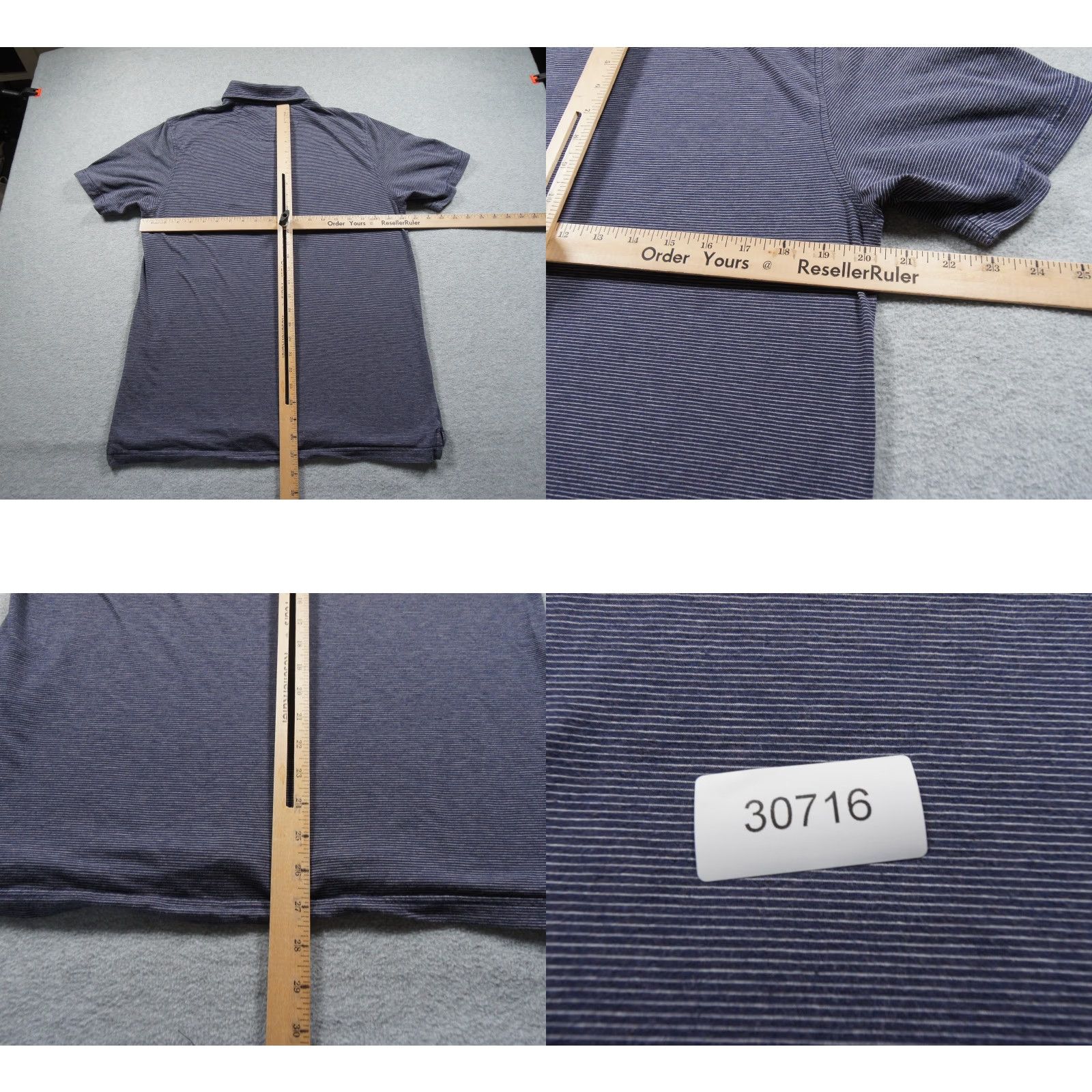 Peter Millar Peter Millar Polo Shirt Mens Medium Blue Striped Golf Short Sleeve Collared Size US M / EU 48-50 / 2 - 8 Thumbnail