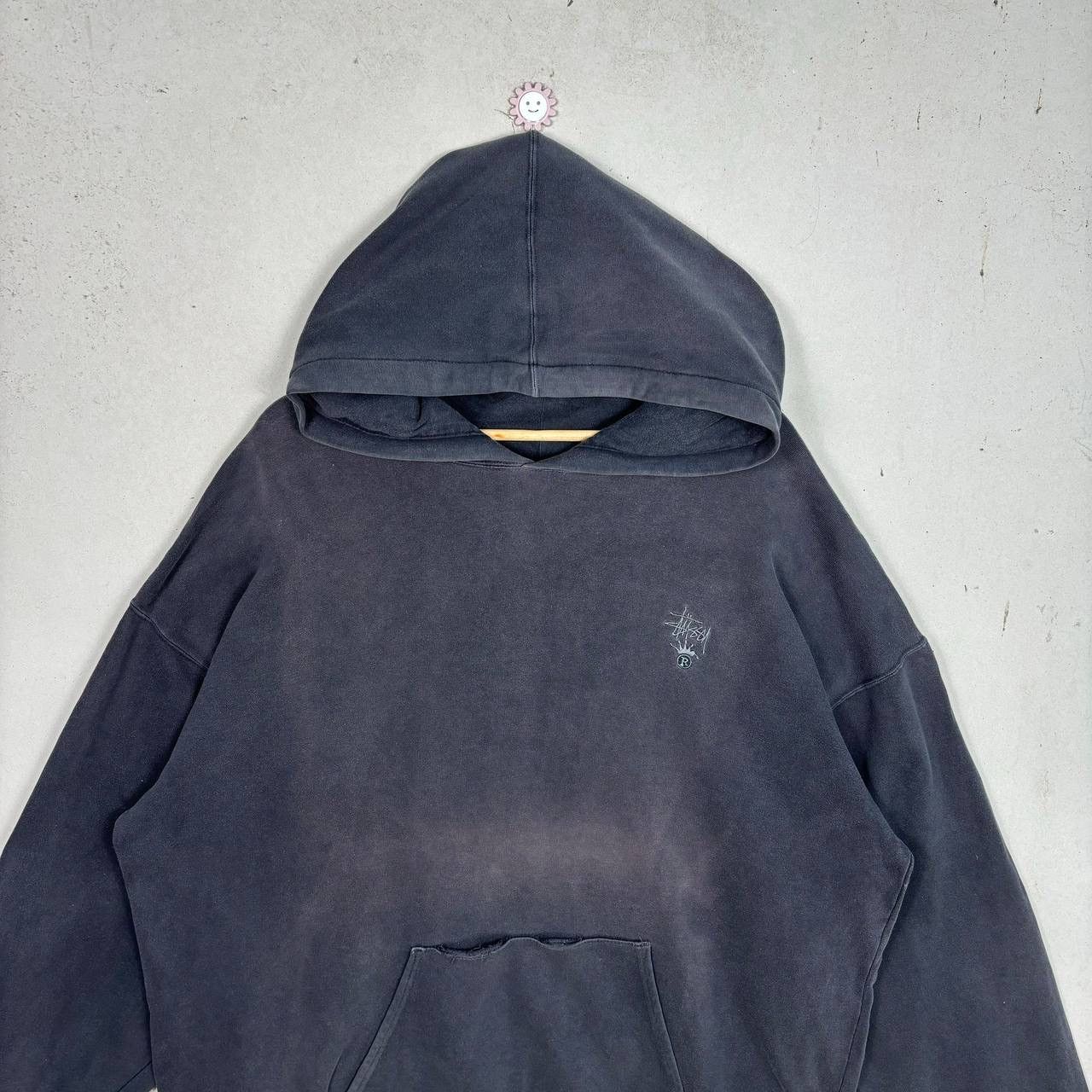 Stussy Stussy Crown Logo Hoodie Sun Faded Black XL Vintage Style Size US XL / EU 56 / 4 - 3 Thumbnail