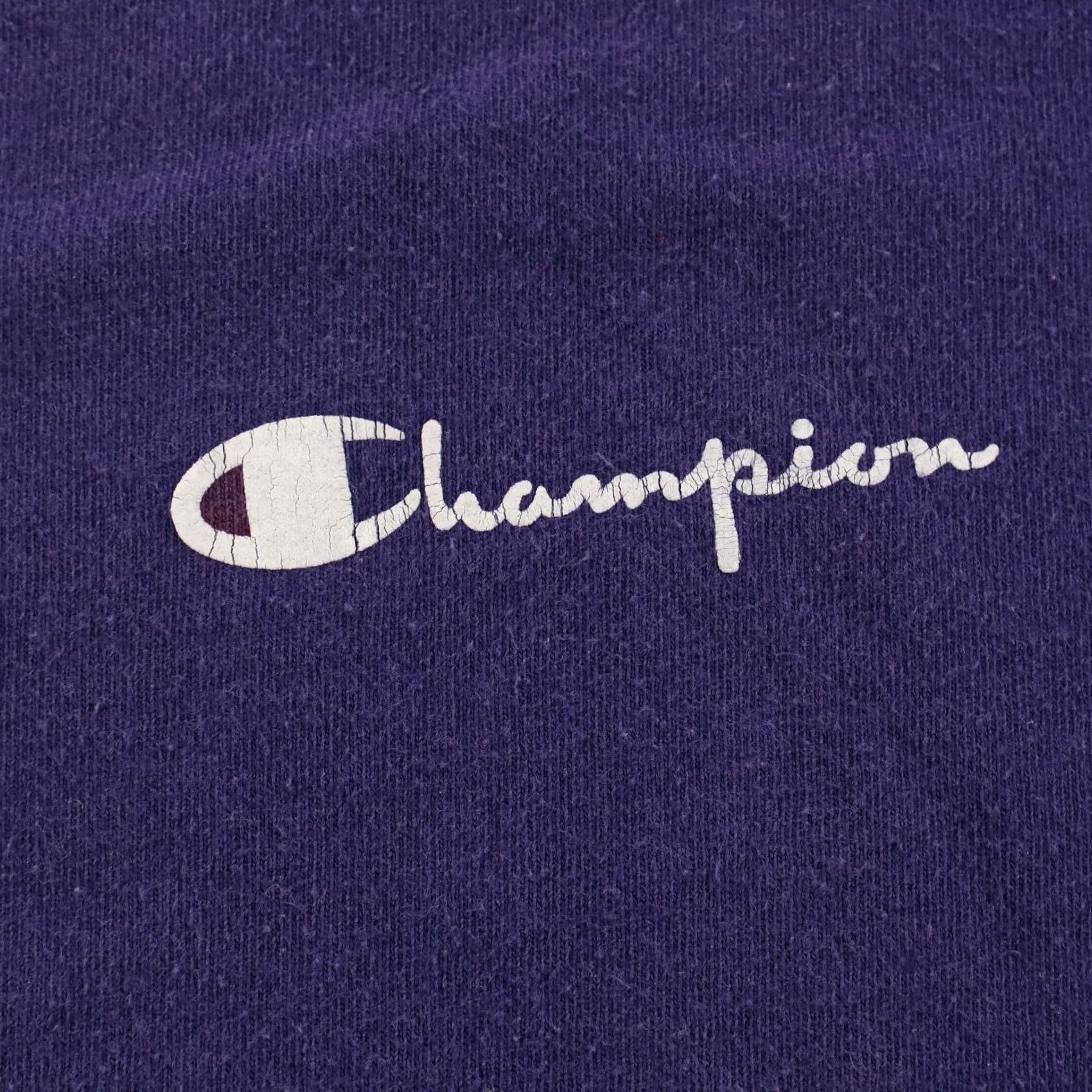 Champion VINTAGE Champion Chest logo spellout single stitch gym tee XL Purple Mens T-Shirt Short Sleeve Cotton Crew Neck 90s 00s Y2K Logo Print Size US XL / EU 56 / 4 - 3 Thumbnail