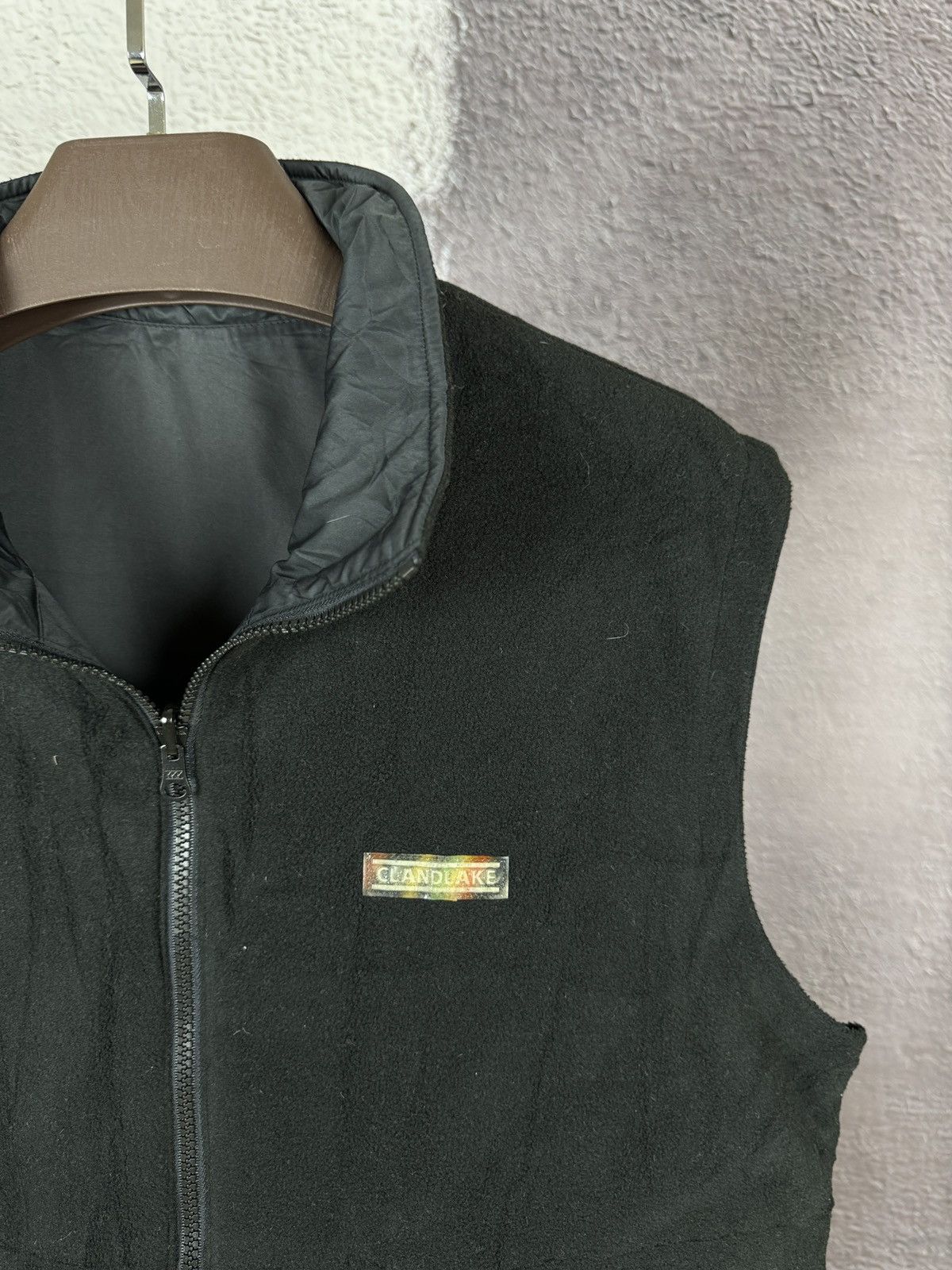 Japanese Brand Clandlake Japana black reversible nylon fleece vest Size US XL / EU 56 / 4 - 14 Thumbnail
