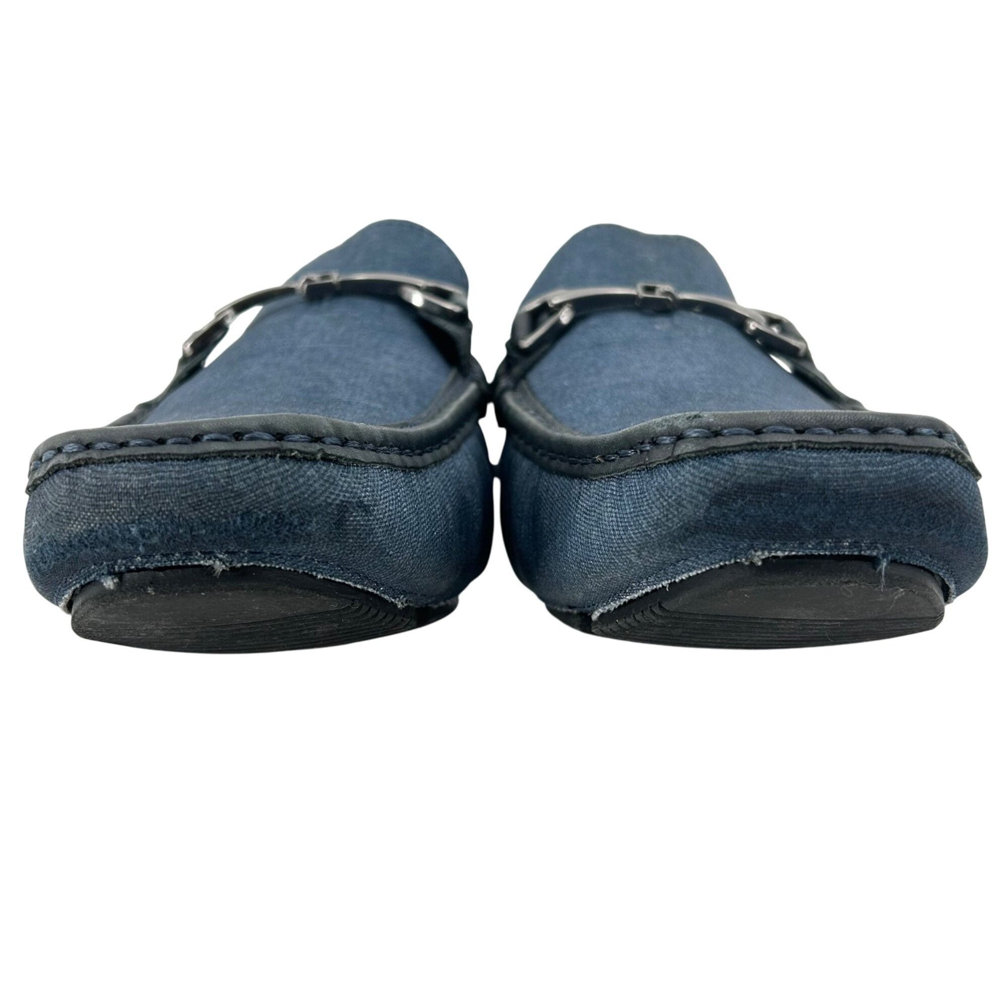Mercanti Fiorentini Blue Denim Men's 10M Horsebit Driving Loafers Mercanti Fiore Size US 10 / EU 43 - 4 Thumbnail