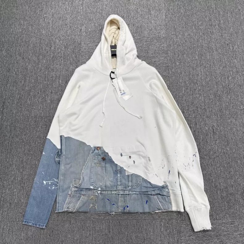 Greg Lauren greg lauren size 2 Splicing denim washed old hoodies and sw Size US M / EU 48-50 / 2 - 1 Thumbnail