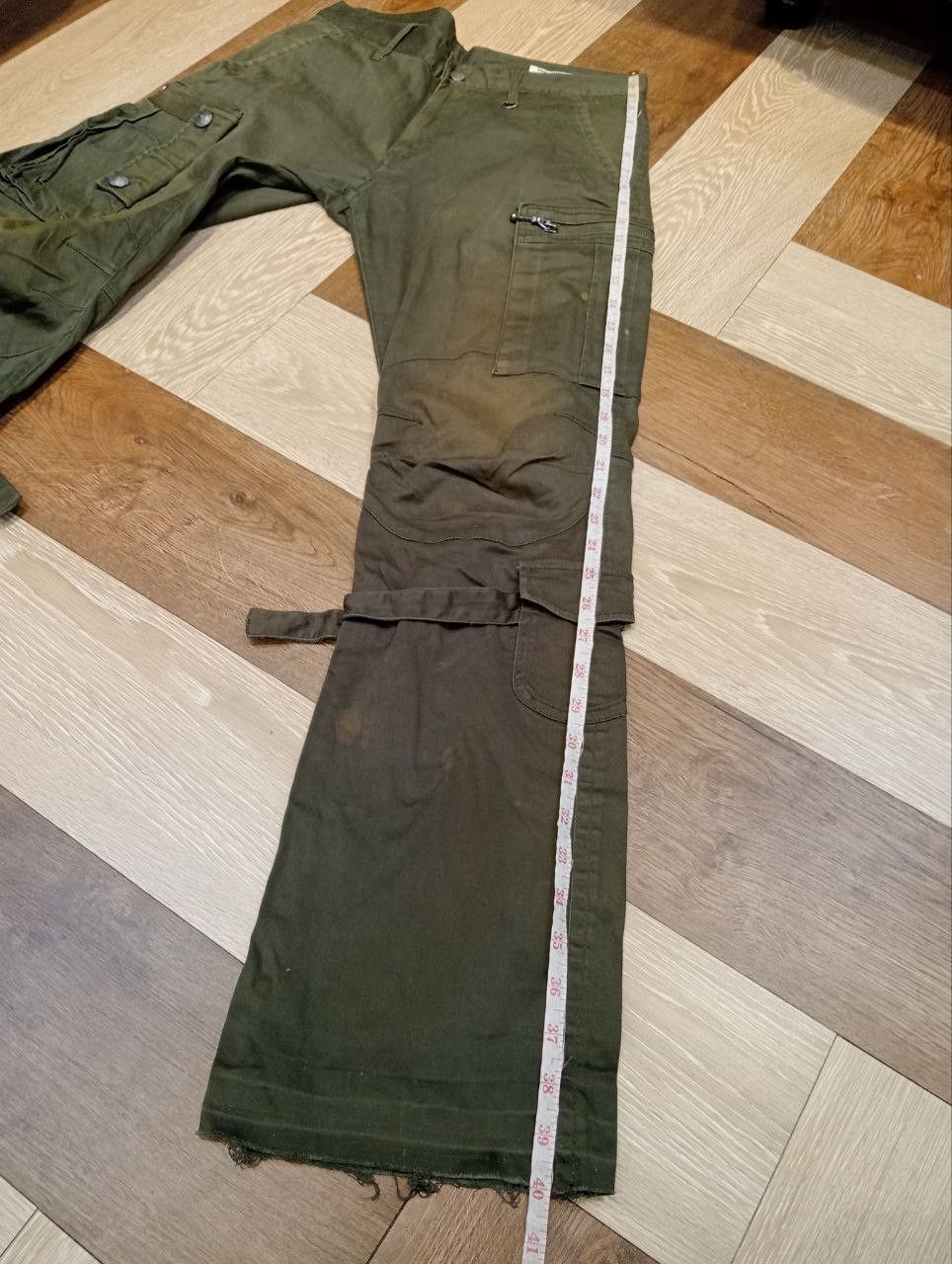 semanticdesign SEMANTIC DESIGN FADED GREEN BANDAGE PANTS Size US 31 - 13 Thumbnail