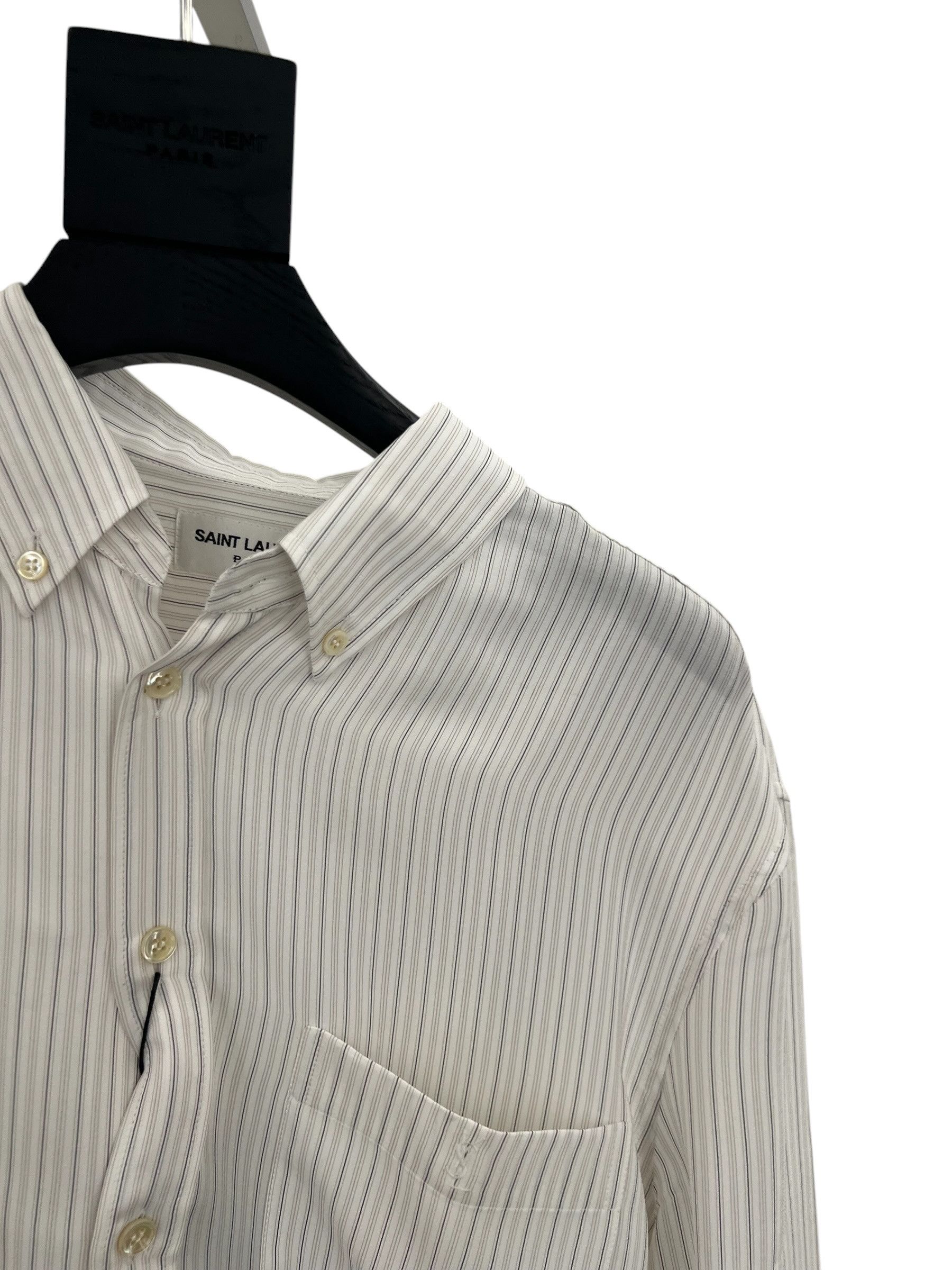 Saint Laurent Paris Saint Laurent Striped Silk Shirt Size US S / EU 44-46 / 1 - 2 Thumbnail