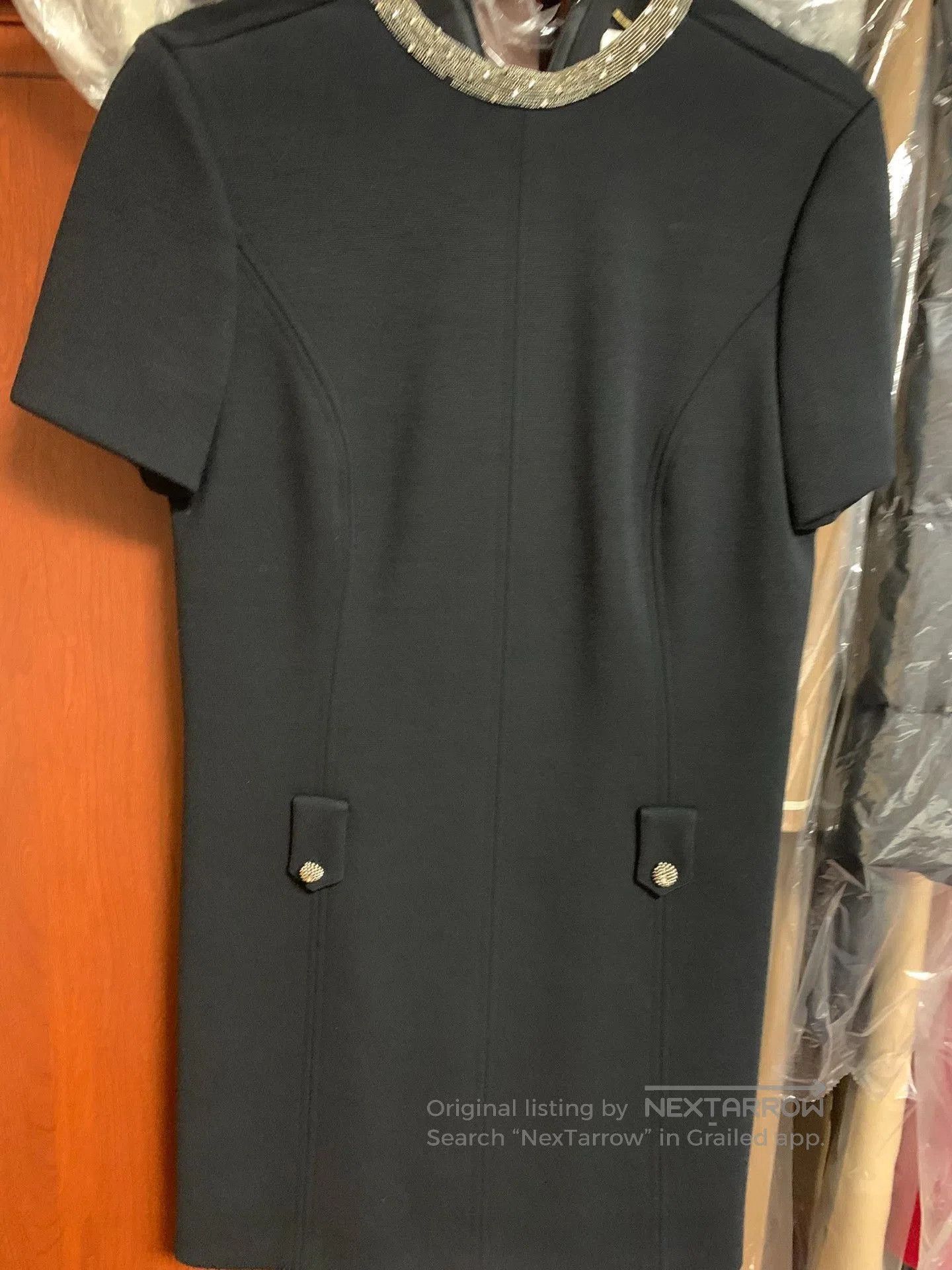 Saint Laurent Black Beaded Collar Dress. - www.trueticket.mx