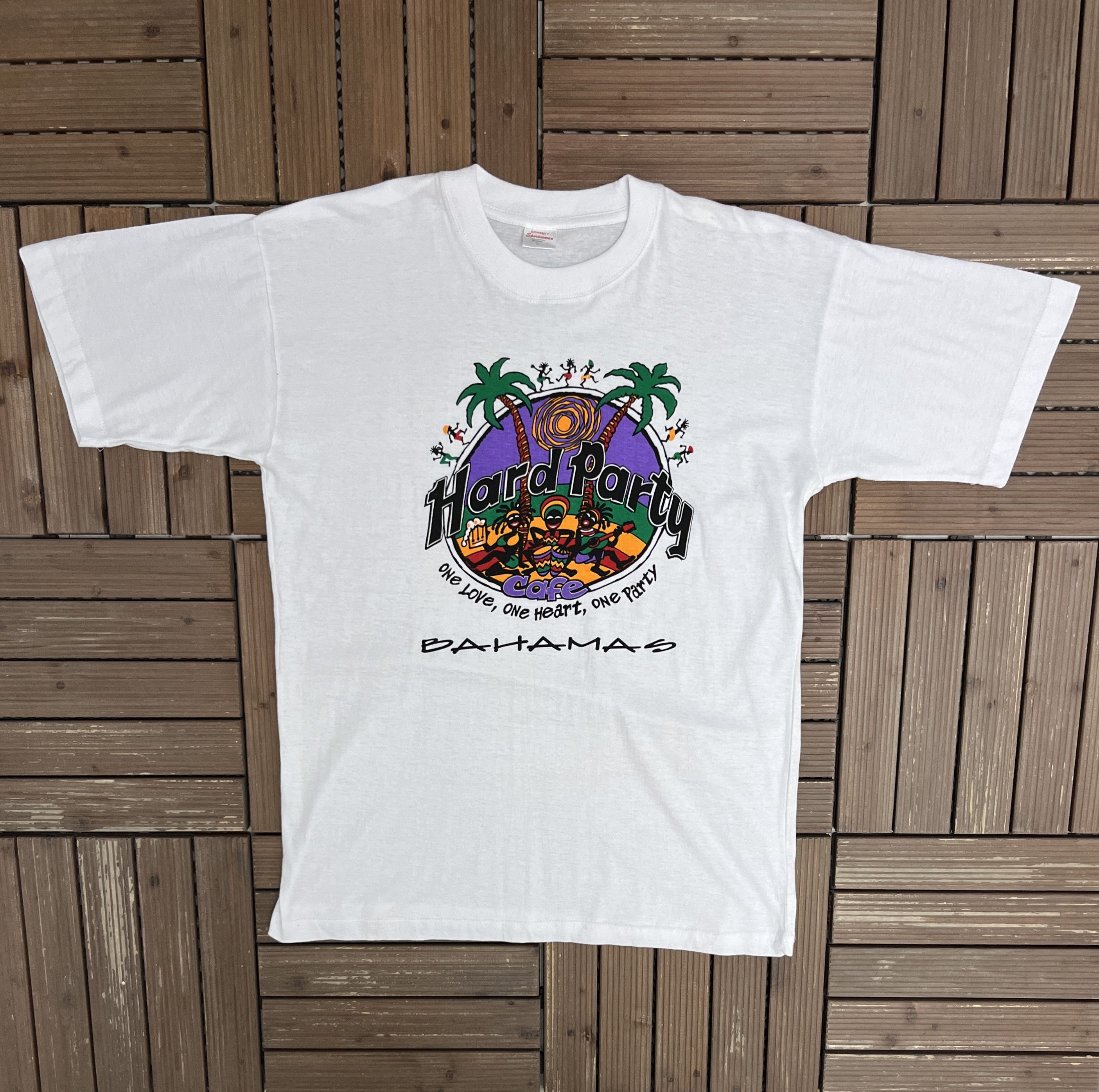 Vintage Hard Party Cafe Bahamas Vintage White T-Shirt Tee Size US L / EU 52-54 / 3 - 1 Thumbnail