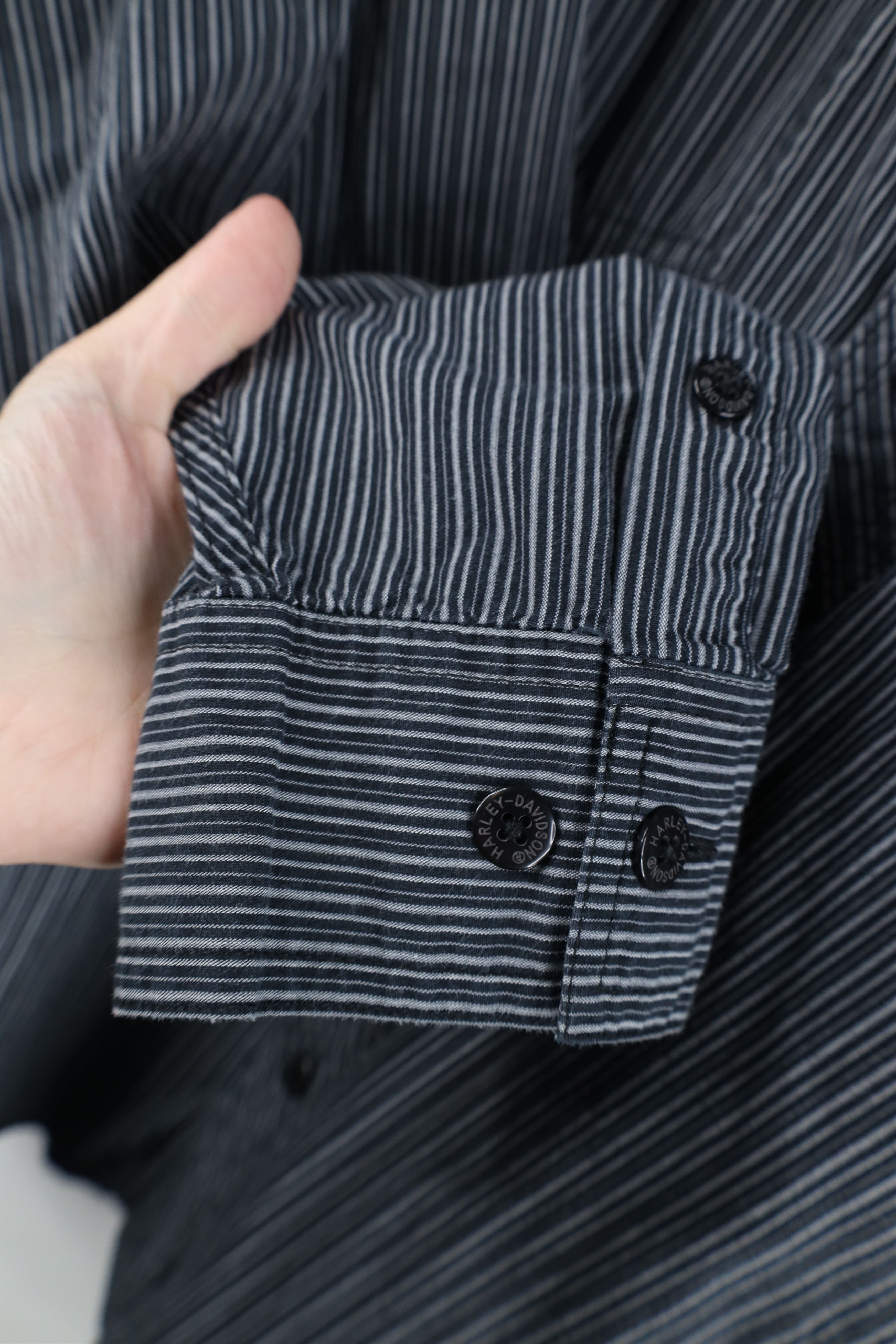 Harley Davidson Vintage Harley Davidson Striped Collared Button Down Shirt Size US XXL / EU 58 / 5 - 6 Thumbnail