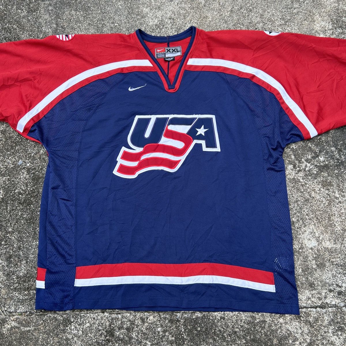 Nike Nike Vintage Blue Red white 2002 Olympic Team USA Nhl Hockey Size US XL / EU 56 / 4 - 3 Thumbnail