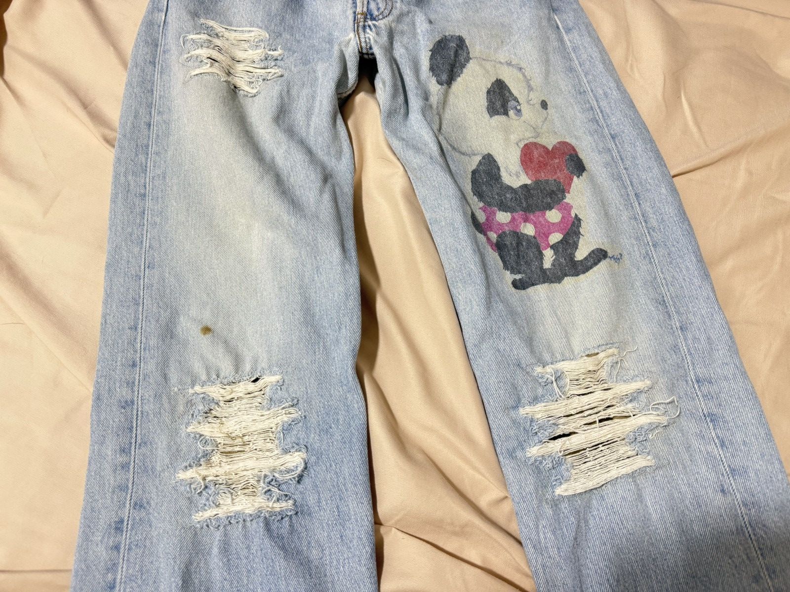 Levi's Vintage 00s Levi's Patchwork 501 Thrashed Distressed Size US 29 - 3 Thumbnail