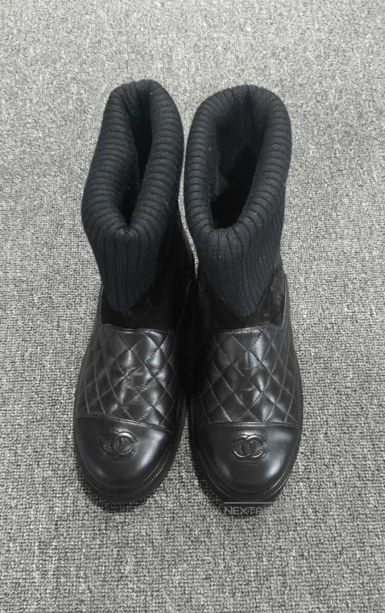 Chanel Chanel Black Leather Sock Boots. Size US 6 / IT 36 - 5 Thumbnail