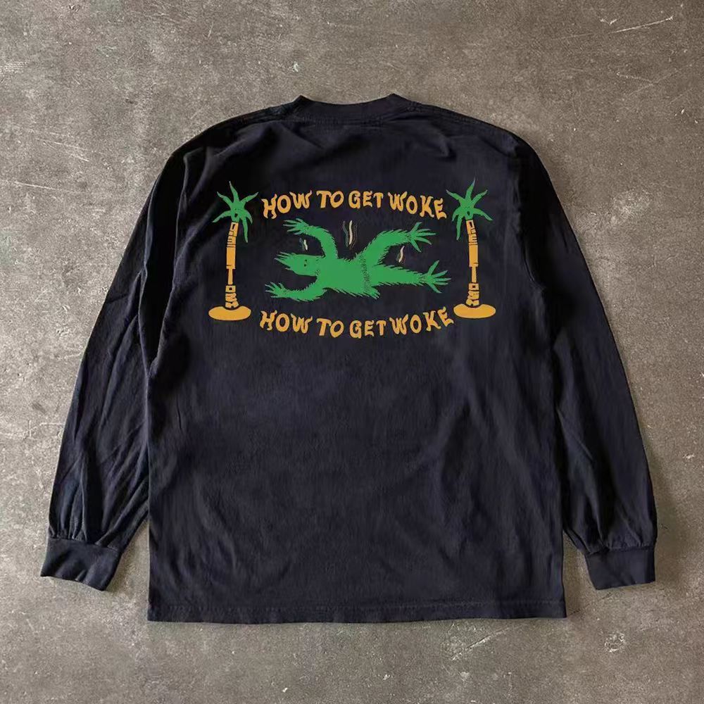 Vintage Black Vintage Monster Print Long-Sleeve T-Shirt Size US M / EU 48-50 / 2 - 2 Thumbnail
