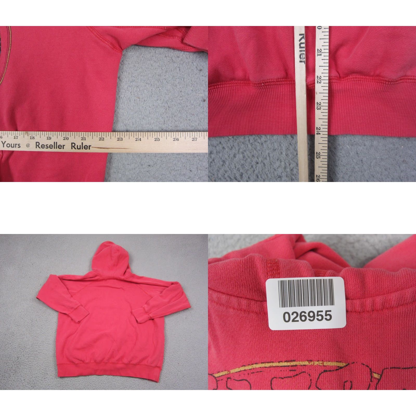 Billabong Billabong x Wrangler Hoodie Mens M Pink 90s Pullover Sweatshirt Hooded Graphic Print Pockets Regular Fit Shirt/Hoody Size US M / EU 48-50 / 2 - 8 Thumbnail