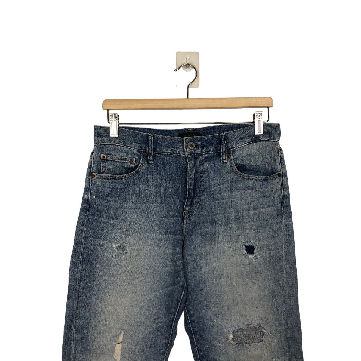 Japanese Brand 🔥RARE STRAIGHT CUT DISTRESSED DENIM JEANS UNIQLO JAPAN Size US 30 / EU 46 - 2 Thumbnail