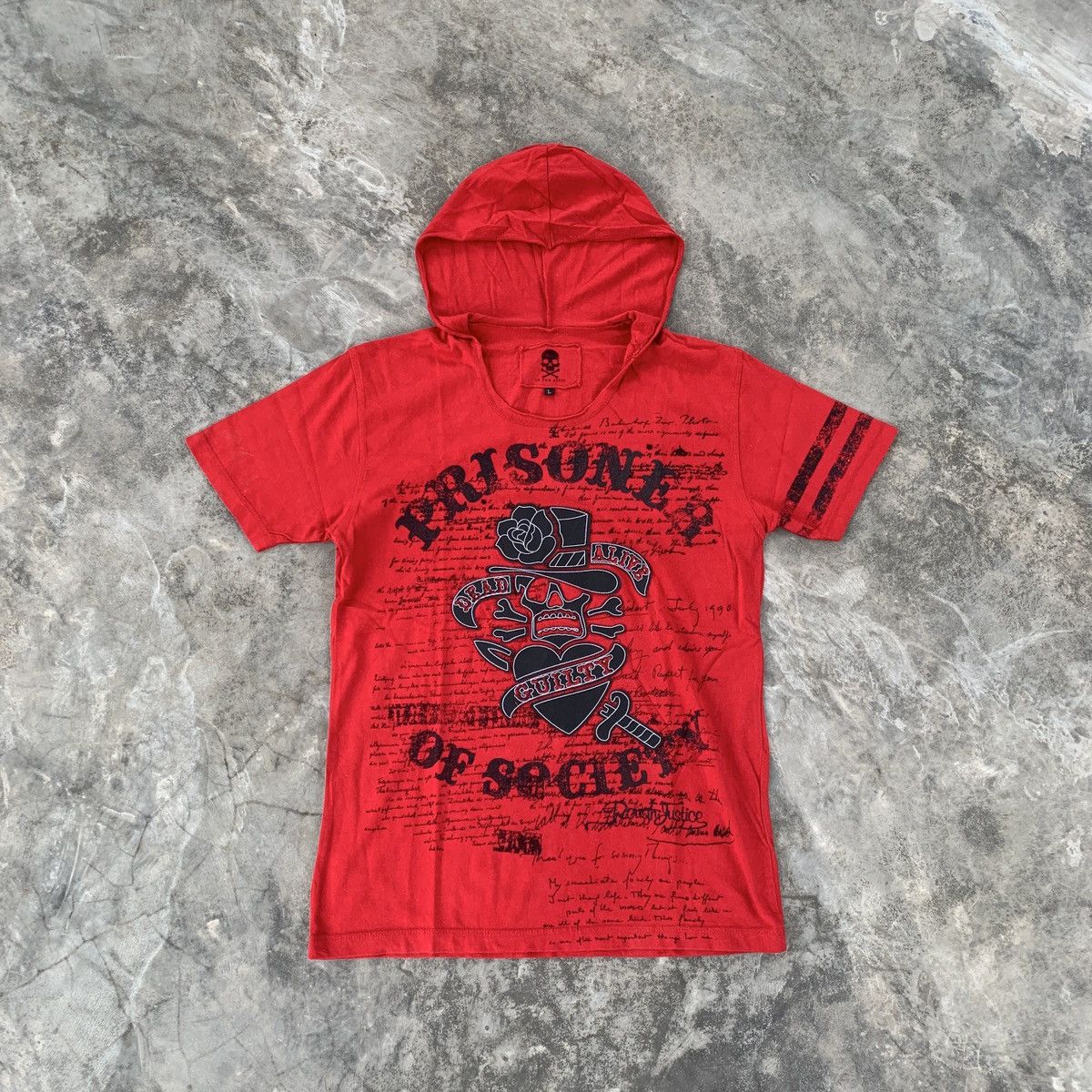 Japanese Brand In The Attic Prisoner of Society Punk LGB Hooded Tshirt Size US L / EU 52-54 / 3 - 1 Thumbnail