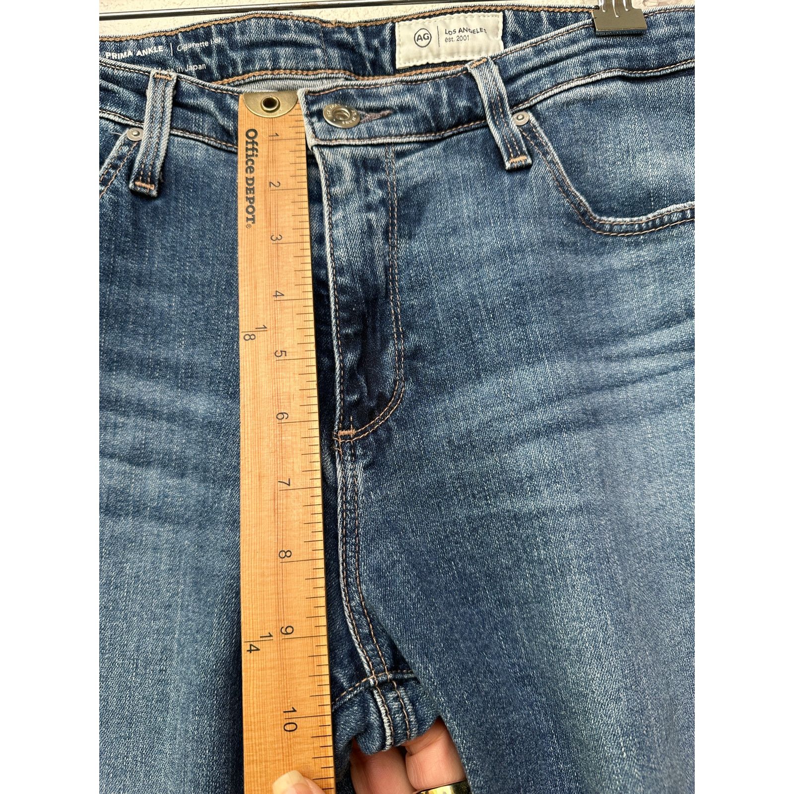 AG Adriano Goldschmied AG Prima ankle cigarette jeans medium wash 31 Japanese denim Size 31" - 12 Thumbnail