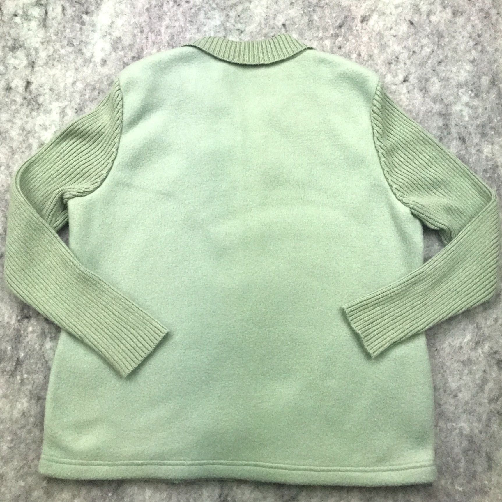 Vintage Alfred Dunner Womens Sweater Full Zip Green Floral Embroidery Size 12 - Knit, Pockets, Long Sleeve, Classic Fit, Regular Polyester Size XL / US 12-14 / IT 48-50 - 7 Thumbnail