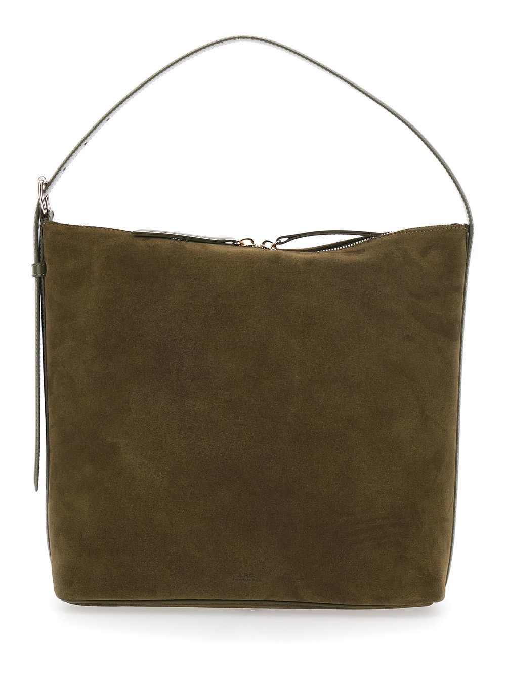 A.P.C. 'Vera' Brown Shoulder Bag with Top Handle and Zipper Closure in Suede Woman Size ONE SIZE - 1 Thumbnail