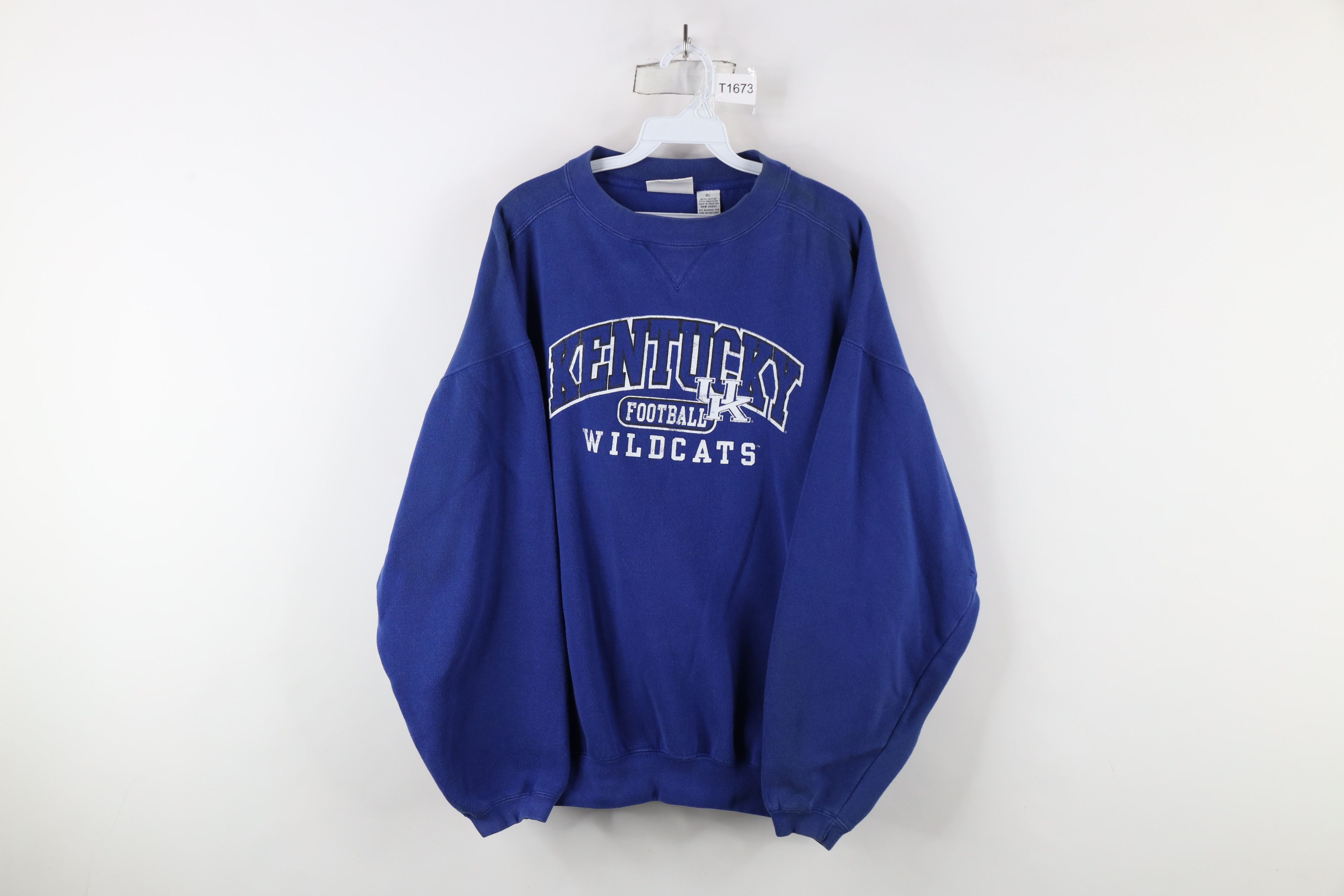 Vintage Vintage 90s University of Kentucky Football Sweatshirt Blue Size US XL / EU 56 / 4 - 1 Thumbnail