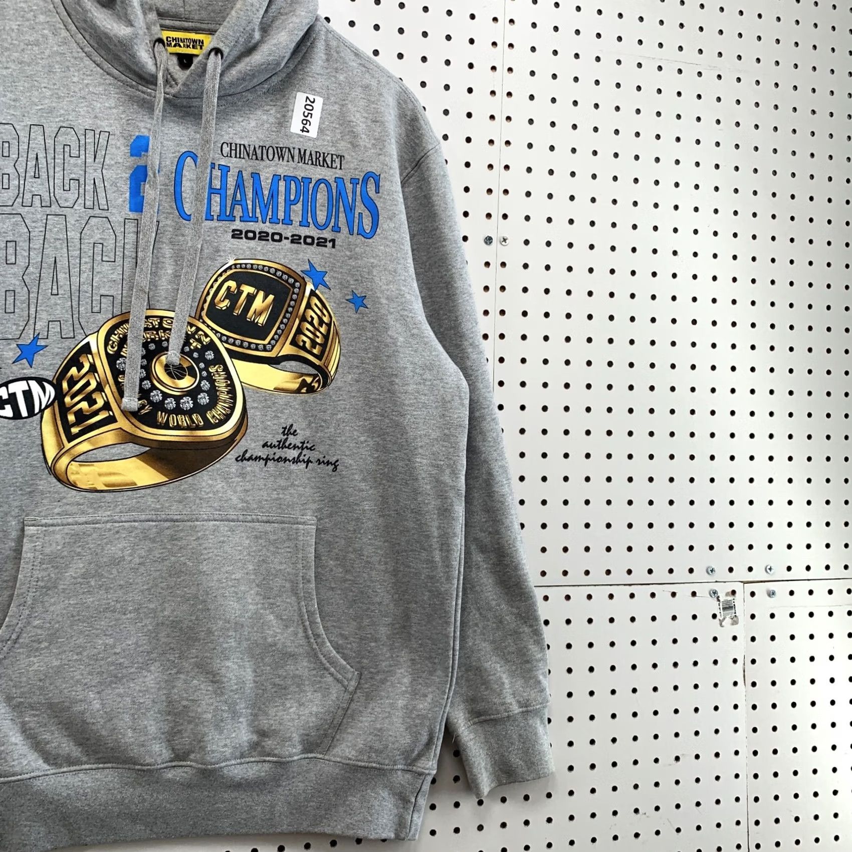 Vintage Chinatown Market Hooded Pullover Sweatshirt Gray Mens L Rings Champions 24x31 Size US L / EU 52-54 / 3 - 4 Thumbnail