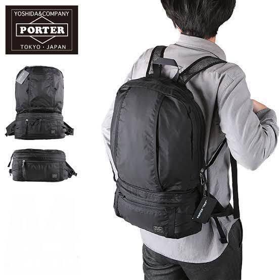 image of Porter - Backpack Convertible To Waist Bag in Black, Men's
