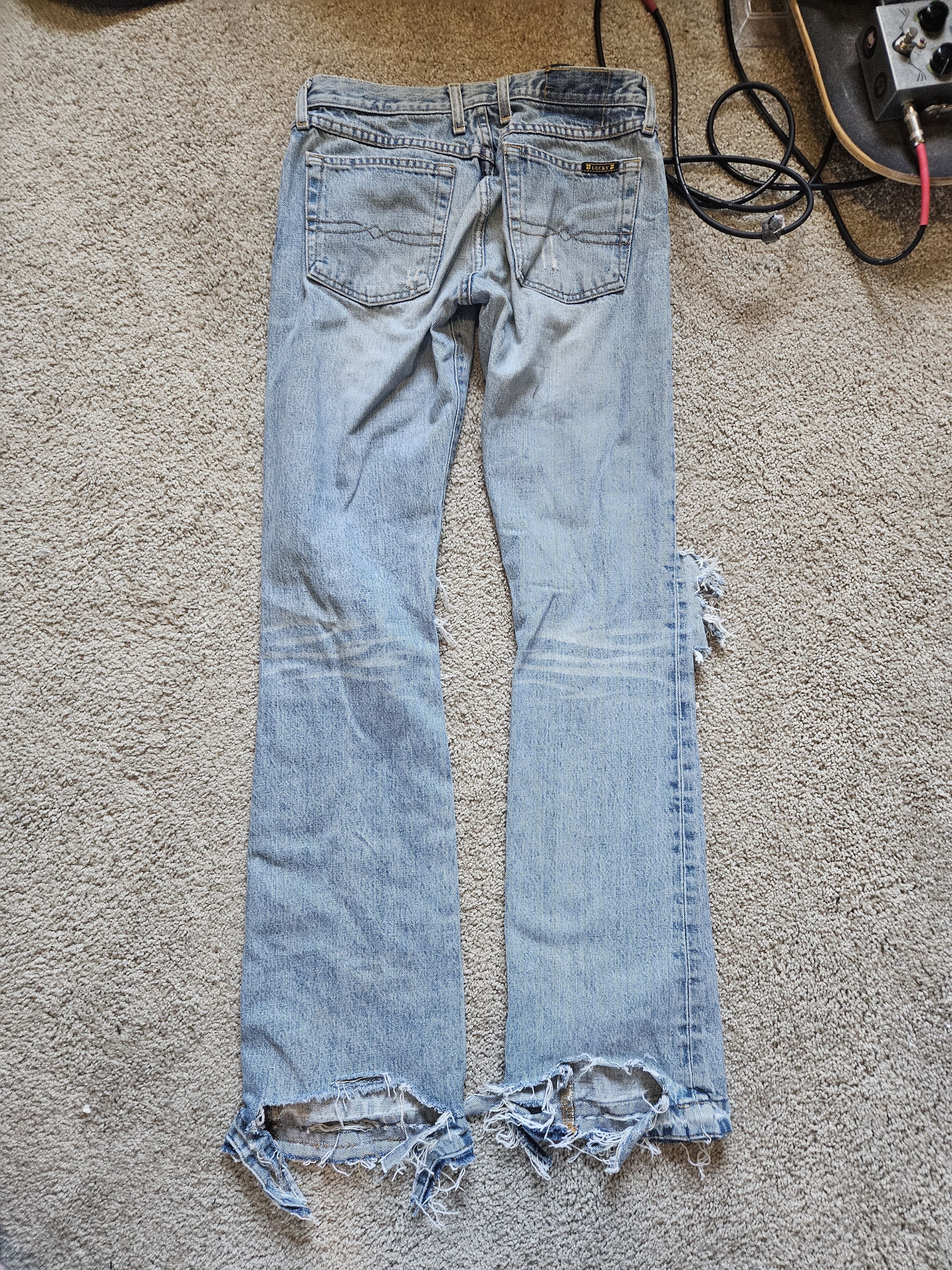 Lucky Brand Lucky Brand Vintage Distressed Thrashed Flared Denim Size US 28 / EU 44 - 2 Thumbnail