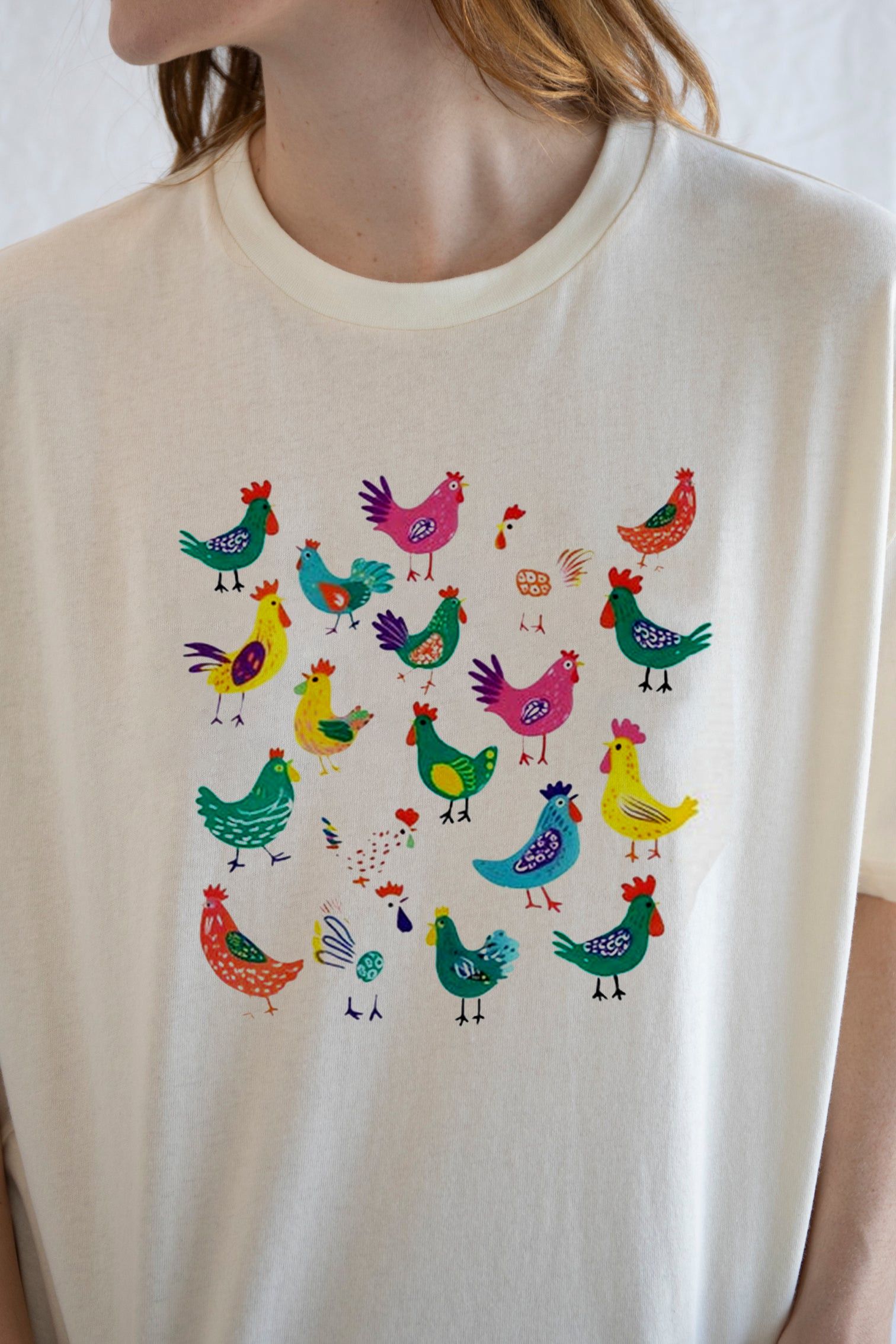 Vintage Chicken Farm Tee – Whimsical Farm Graphic Size M / US 6-8 / IT 42-44 - 4 Thumbnail