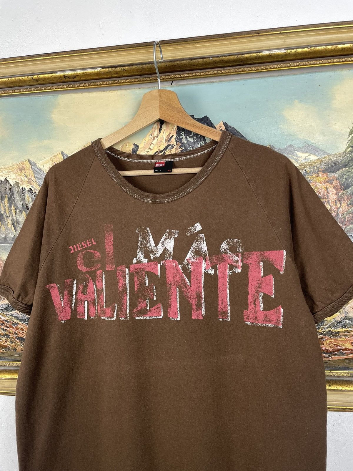 Diesel Diesel Vintage Y2k Brown T-shirt Tee Swag Drip Skate Size US XL / EU 56 / 4 - 4 Thumbnail