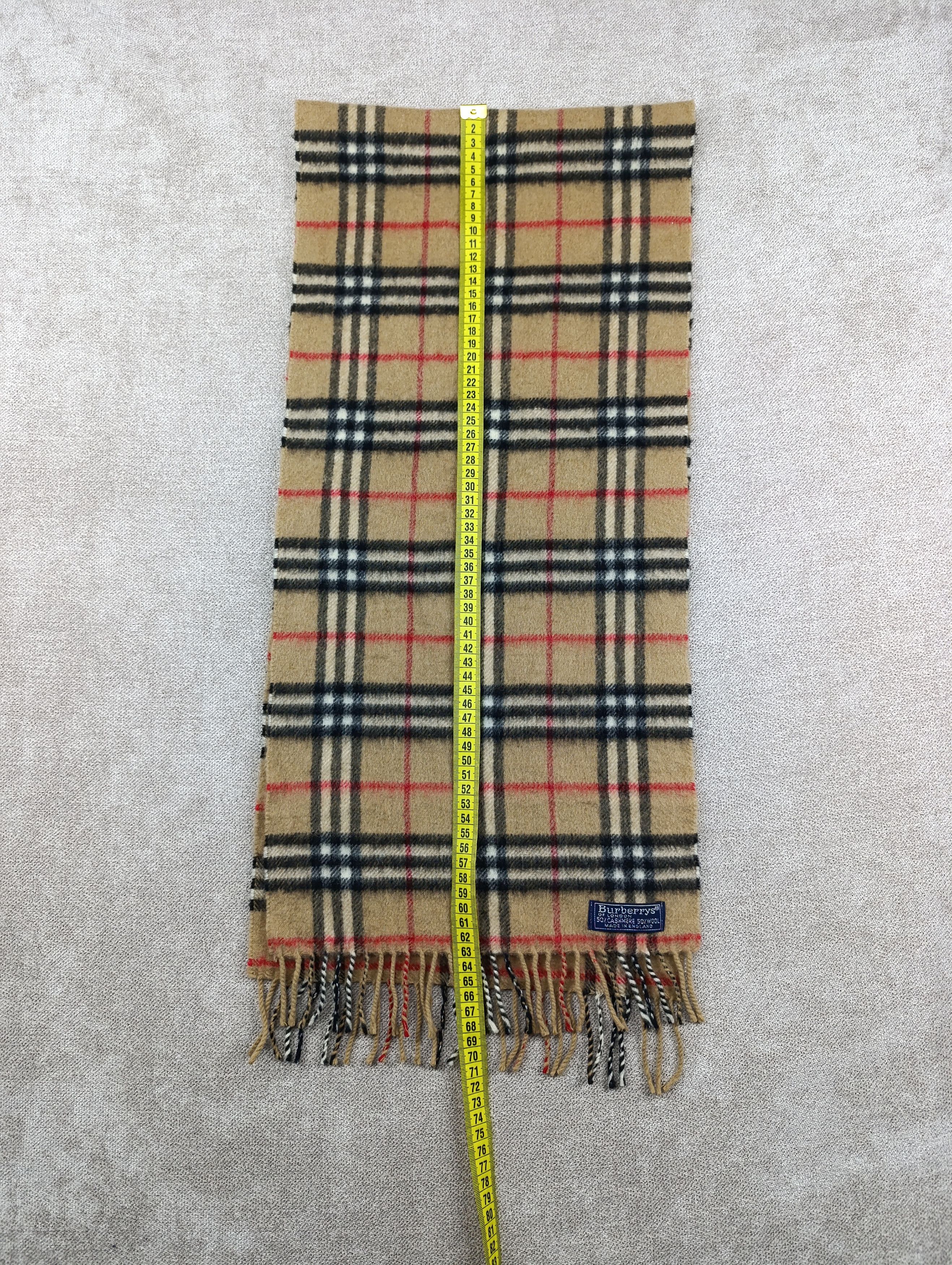 Burberry Burberrys Burberry Nova Check Vintage Wool \ Cashmere Scarf Size ONE SIZE - 7 Thumbnail