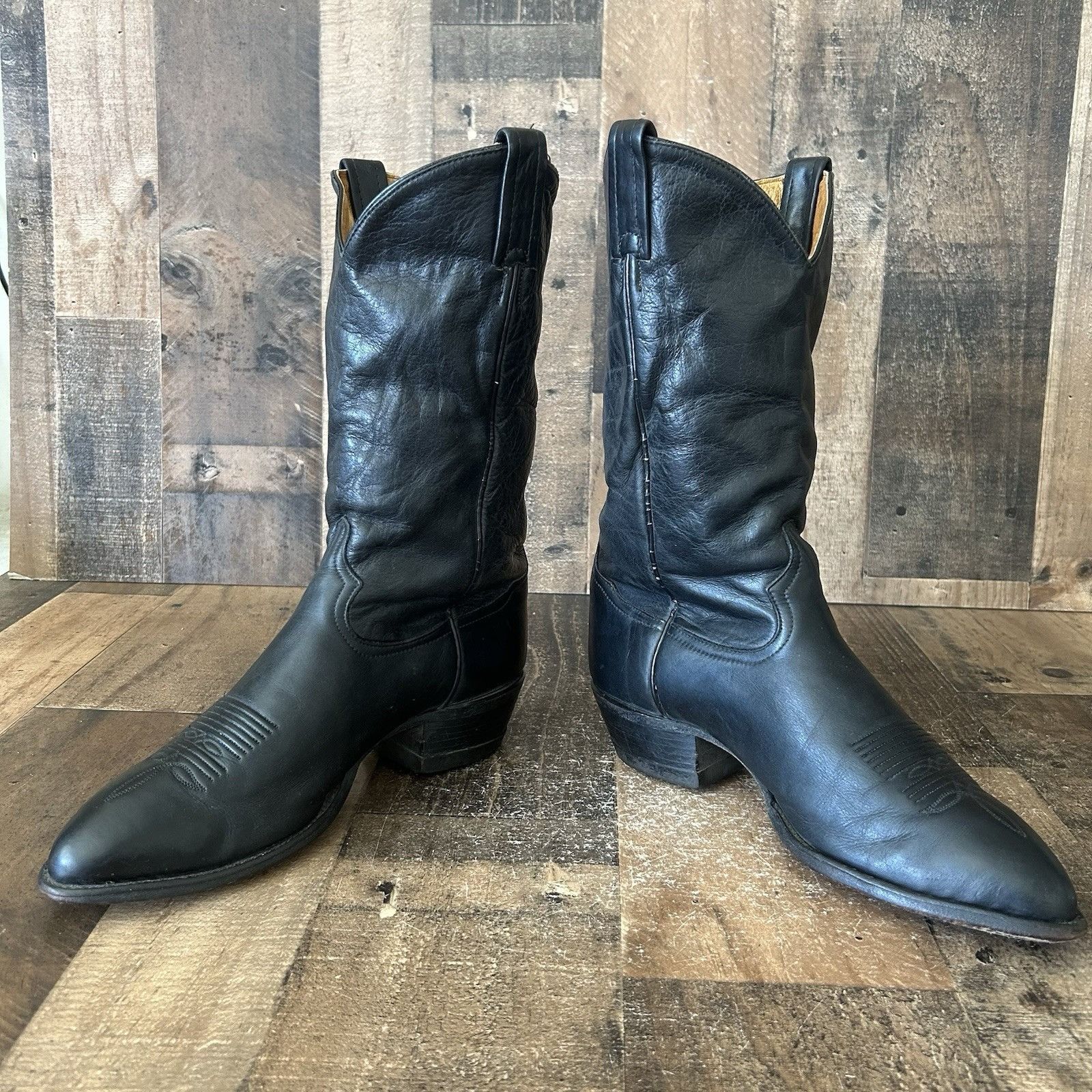 Tony Lama Tony Lama Vintage Classic Black Cowboy Boots Mens 10 D Size US 10 / EU 43 - 9 Thumbnail