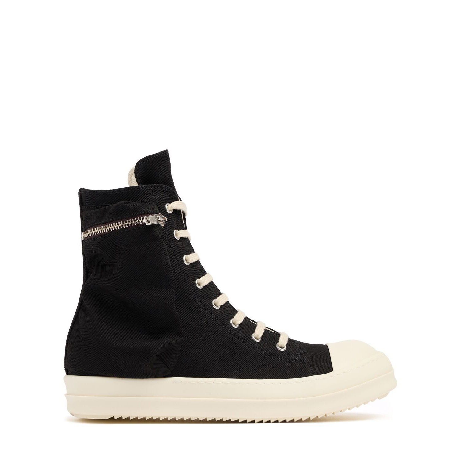RICK OWENS DRKSHDW Temple Cargo Black/Milk High Sneakers New