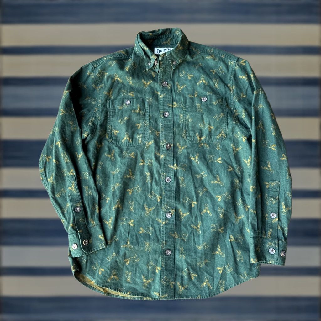Vintage Duluth Free Swingin Deer Flannel Shirt Small Relaxed Fit Button-Up Shirt Men’s Green Cotton Flannel Deer Theme Outdoors 90s? Size US S / EU 44-46 / 1 - 1 Thumbnail