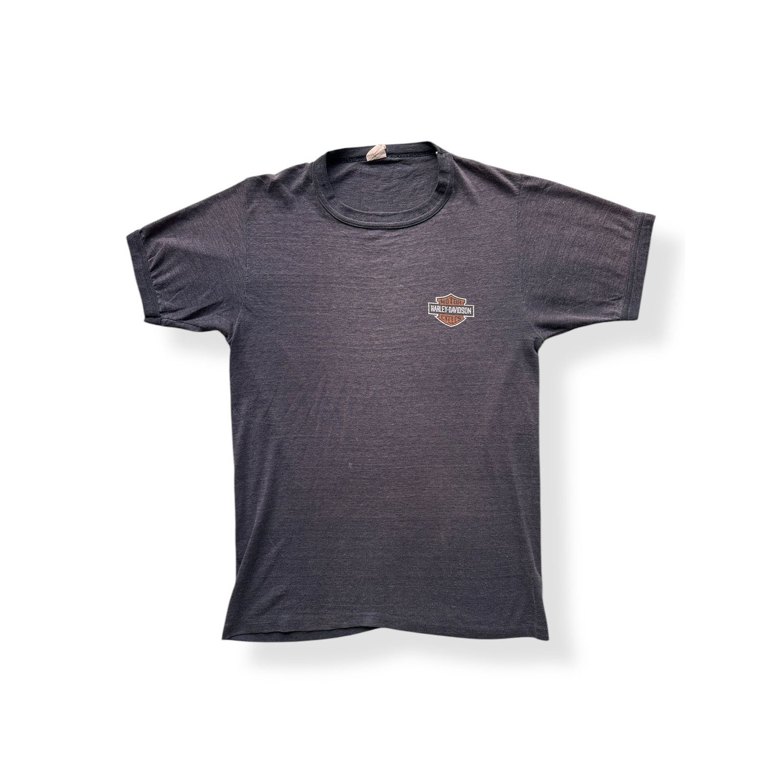 Harley Davidson × Vintage Vintage Faded Calgary Harley Davidson Ringer Tee SZ S Size US M / EU 48-50 / 2 - 1 Thumbnail
