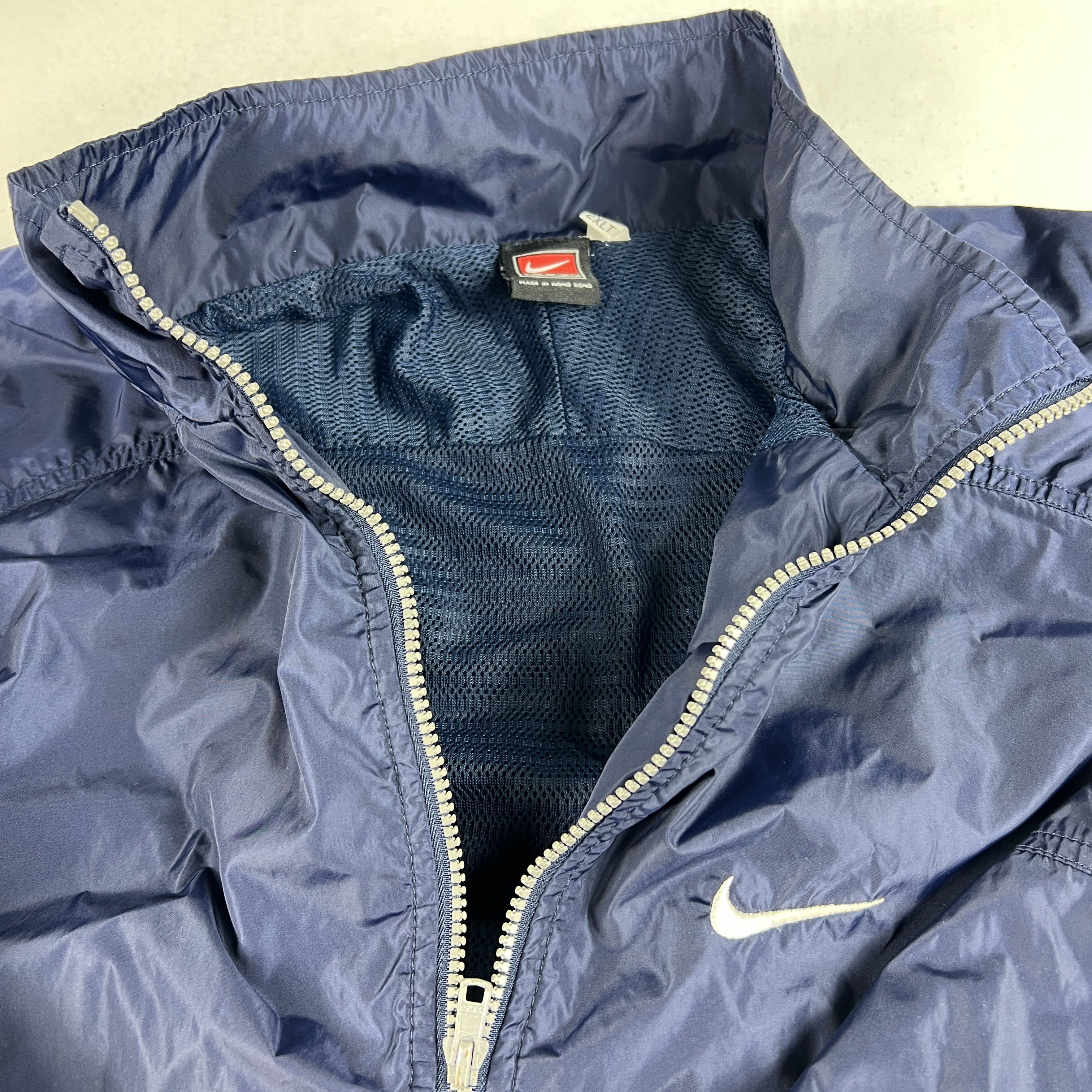 Nike × Vintage VTG 90s Nike Jacket Blue Logo Full Zip Windbreaker Size US XXL / EU 58 / 5 - 8 Thumbnail