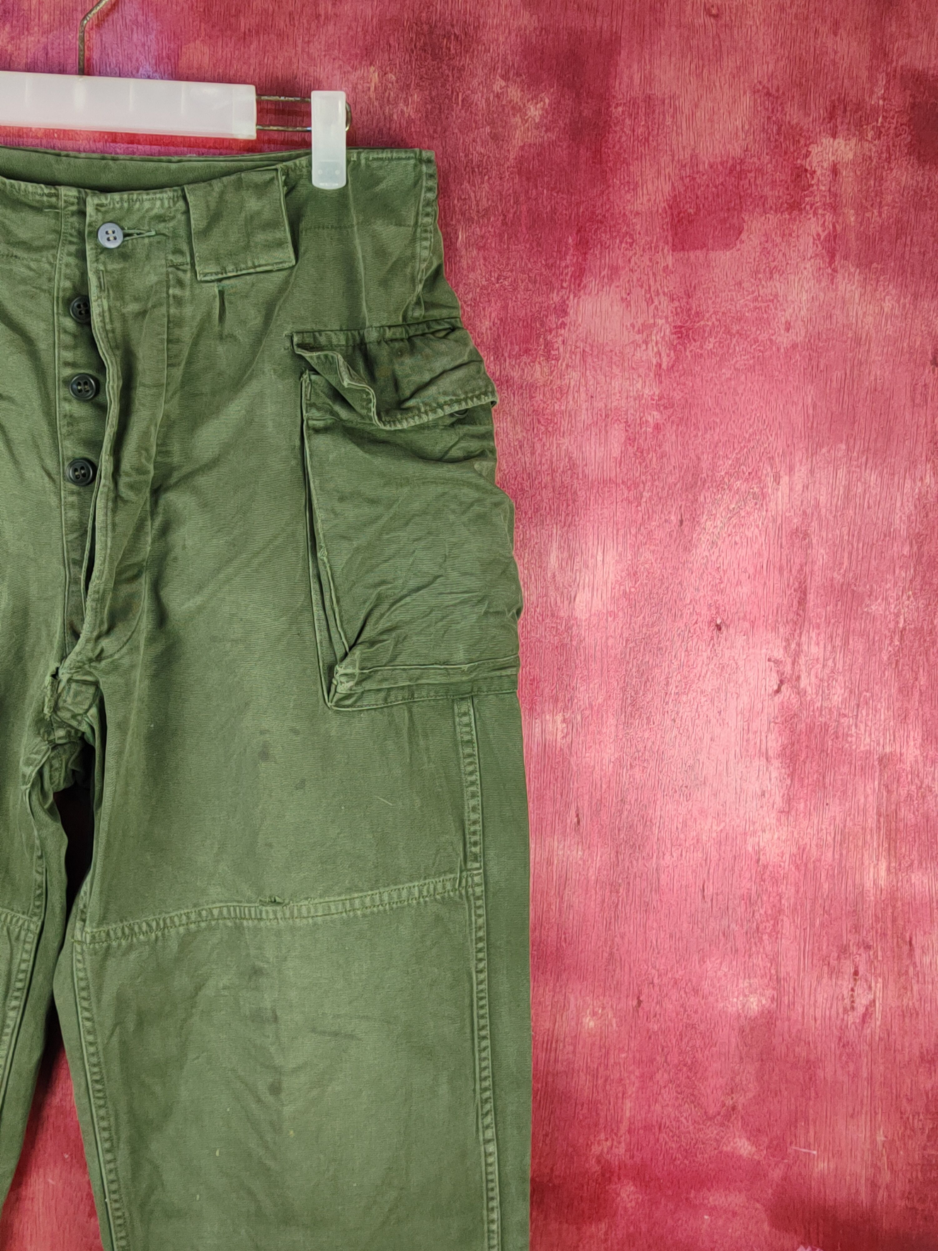 Vintage Japan military Green double knee Tactical Cargo Pants #S2049 Size US 31 - 5 Thumbnail