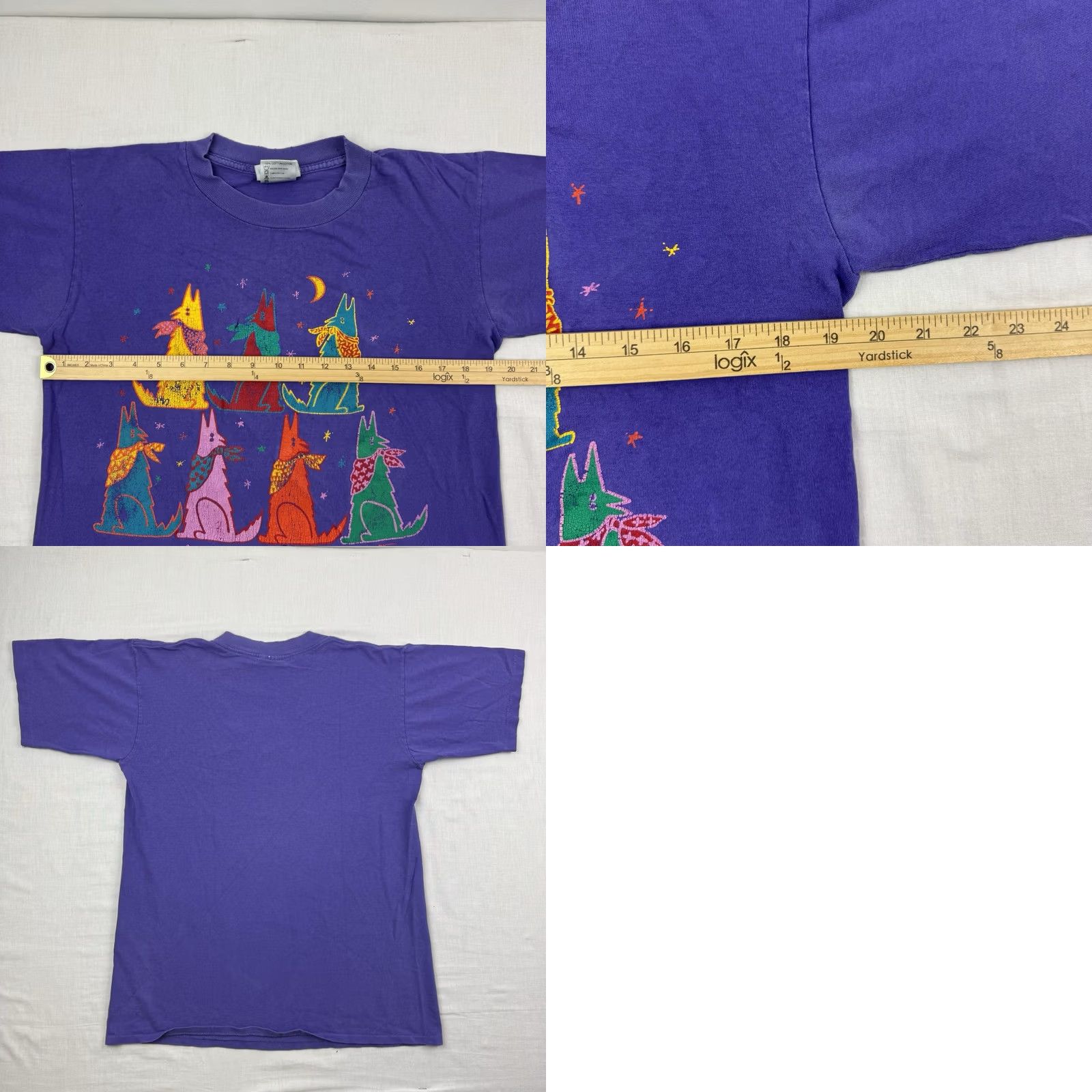 Vintage VINTAGE Oneita Coyote Chorus T Shirt Adult Large Purple Cotton Nature 90s Animals Mens Size US L / EU 52-54 / 3 - 9 Thumbnail