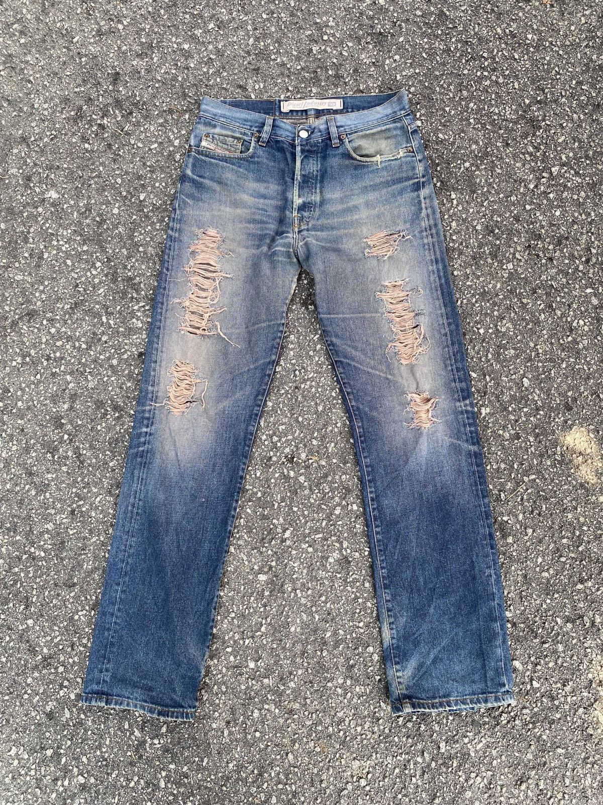 Diesel × Vintage Vintage 90’s Diesel D Blue Washed Distressed Denim Size US 32 / EU 48 - 1 Thumbnail
