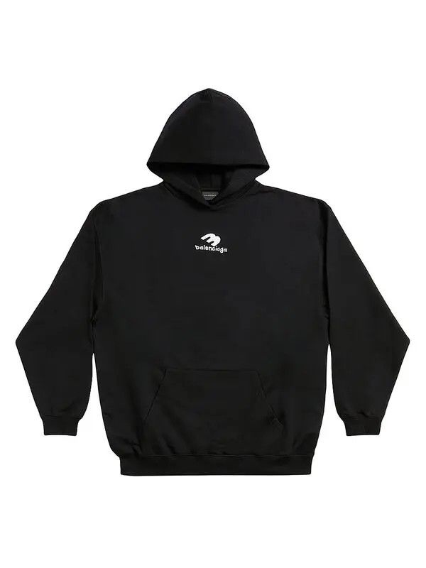 image of Balenciaga O1Mt1Gz0424 Hand-Drawn 3B Bal Medium Fit Hoodie In Black, Women's (Size XS)