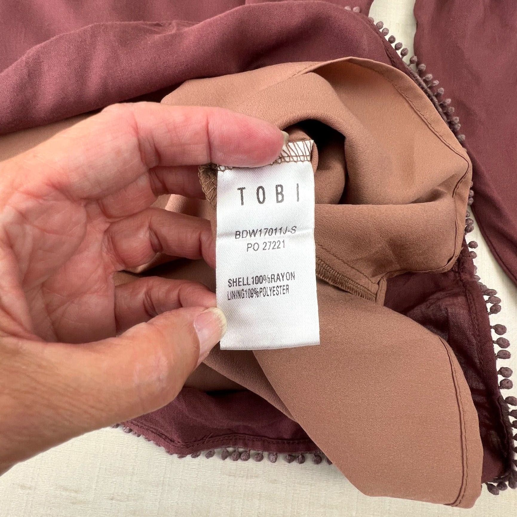 Vintage Tobi Womens Top XS Rose Pink Blouse Tunic Size XS / US 0-2 / IT 36-38 - 4 Thumbnail