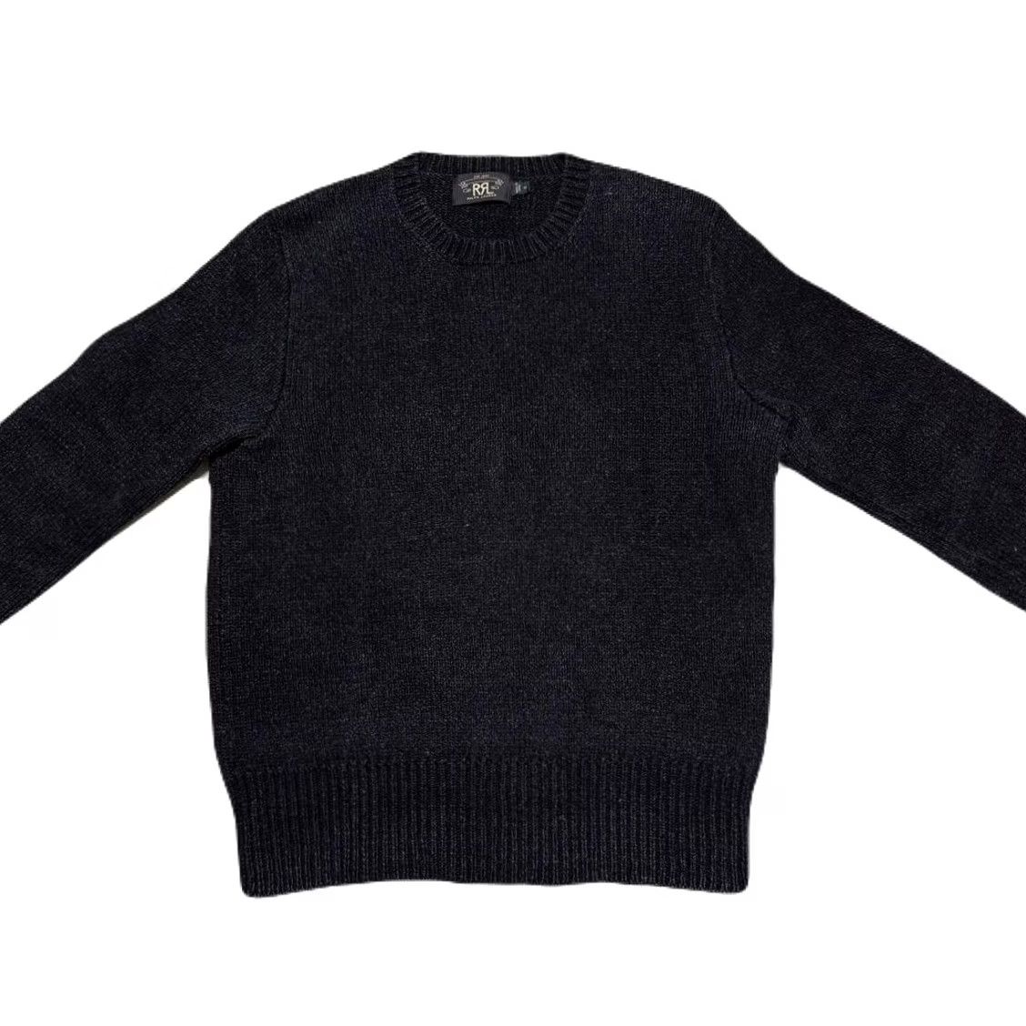 Ralph Lauren RRL RALPH LAUREN Men's Sweater M Gray Black Cotton Knit Crew Neck 00's Pullover Size US M / EU 48-50 / 2 - 2 Thumbnail