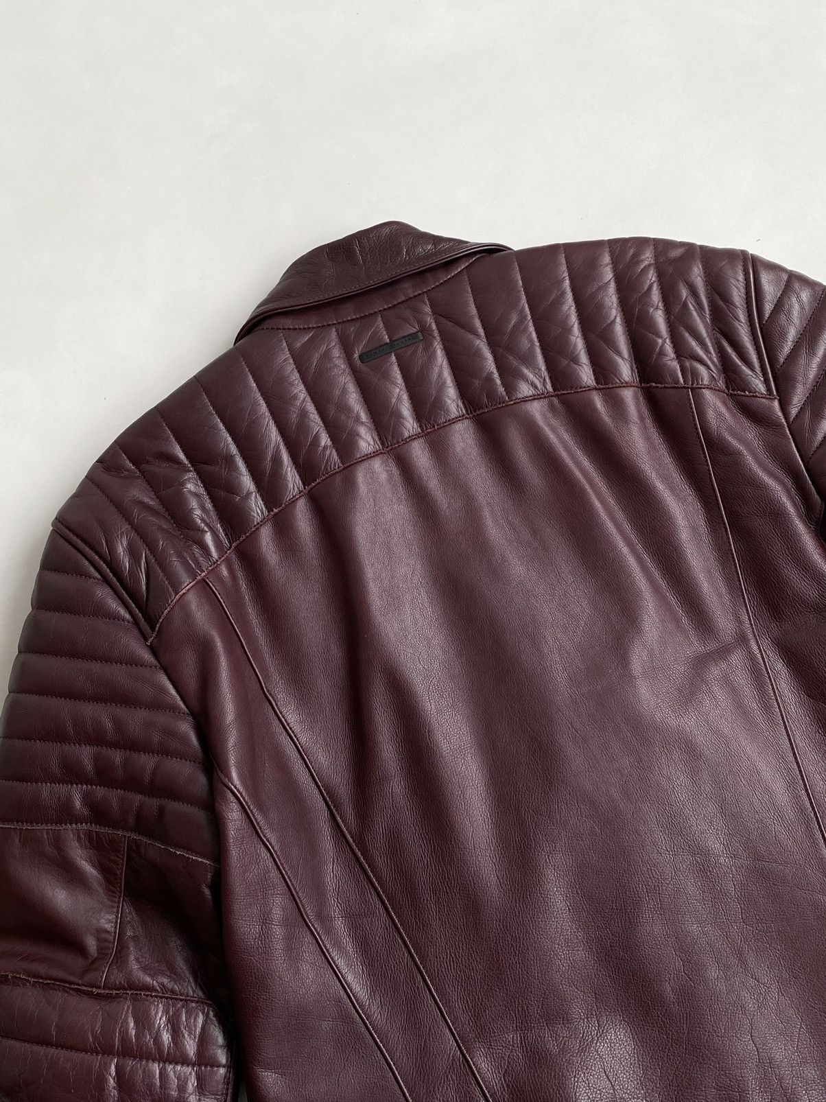 Armani Exchange Armani Exchange Leather Biker Jacket Burgundy Size US L / EU 52-54 / 3 - 12 Thumbnail
