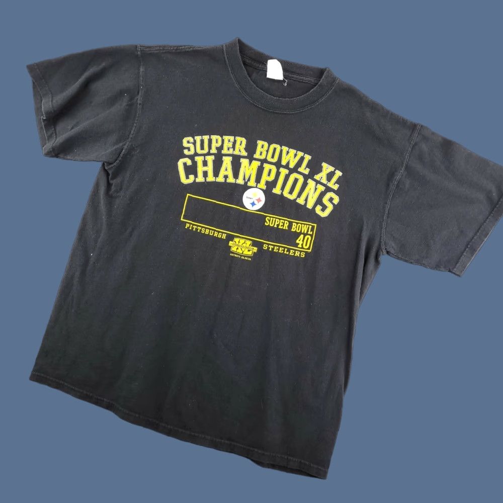 NFL VINTAGE Pittsburgh Steelers Superbowl XL Shirt Men's XL Black NFL Tee Size US XL / EU 56 / 4 - 1 Thumbnail